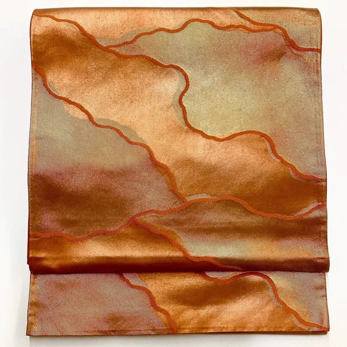 6665# Japanese Vintage Fukuro Obi Belt Kimono Fabric Silk Traditional