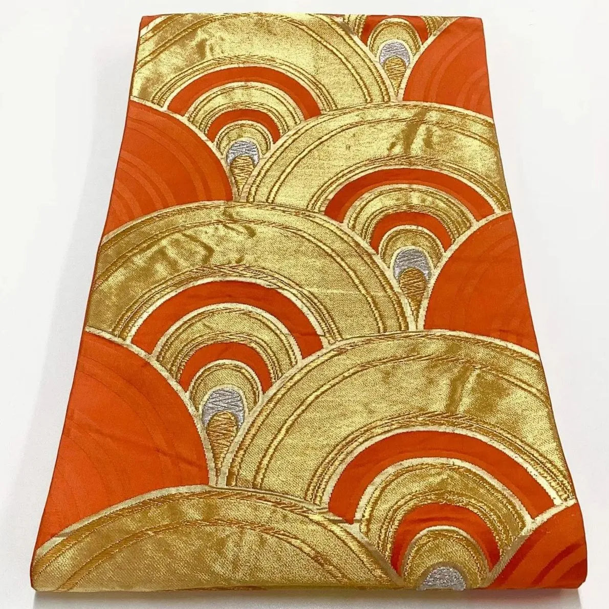 6679# Japanese Vintage Fukuro Obi Belt Kimono Fabric Silk Traditional