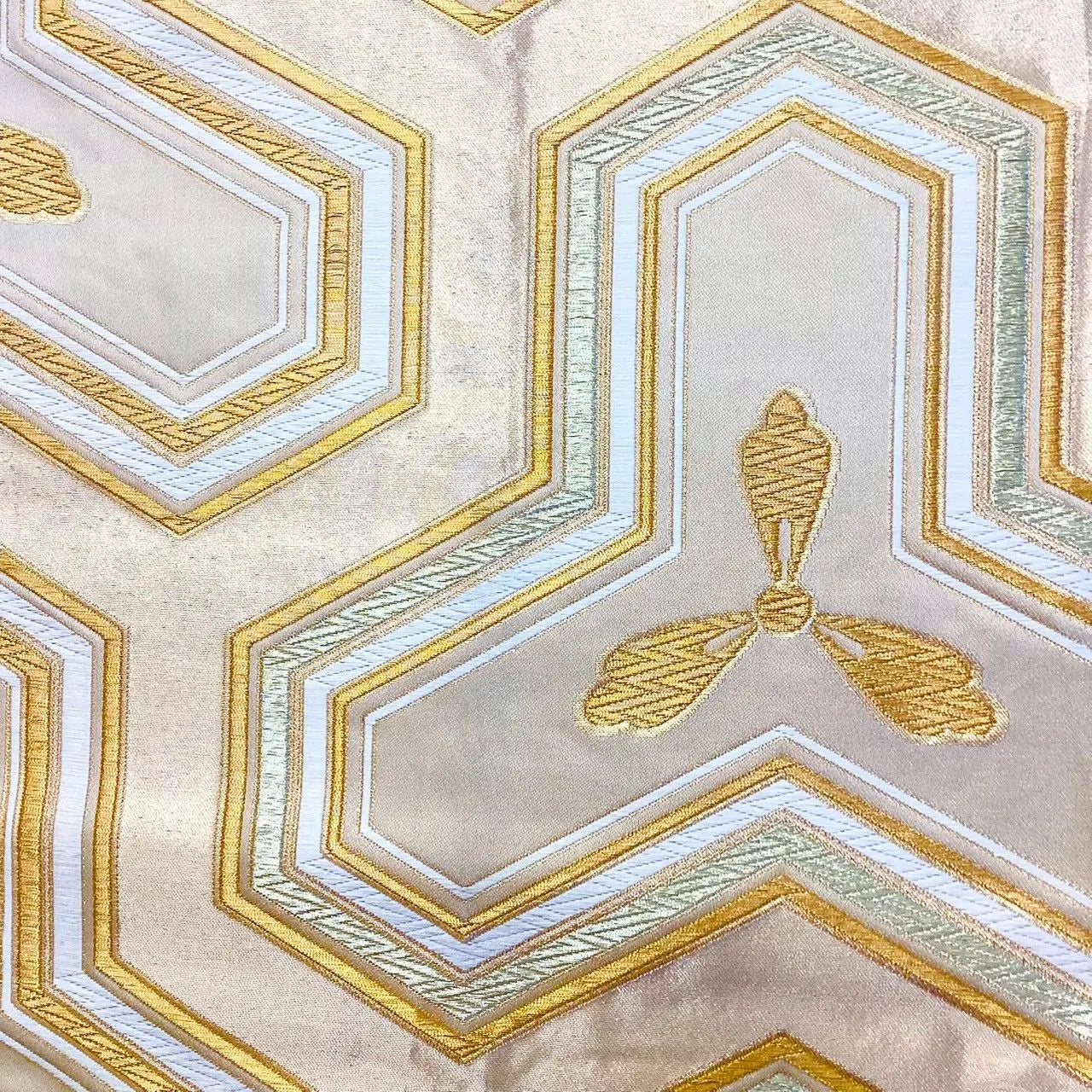 6686# Japanese Vintage Fukuro Obi Belt Kimono Fabric Silk Traditional