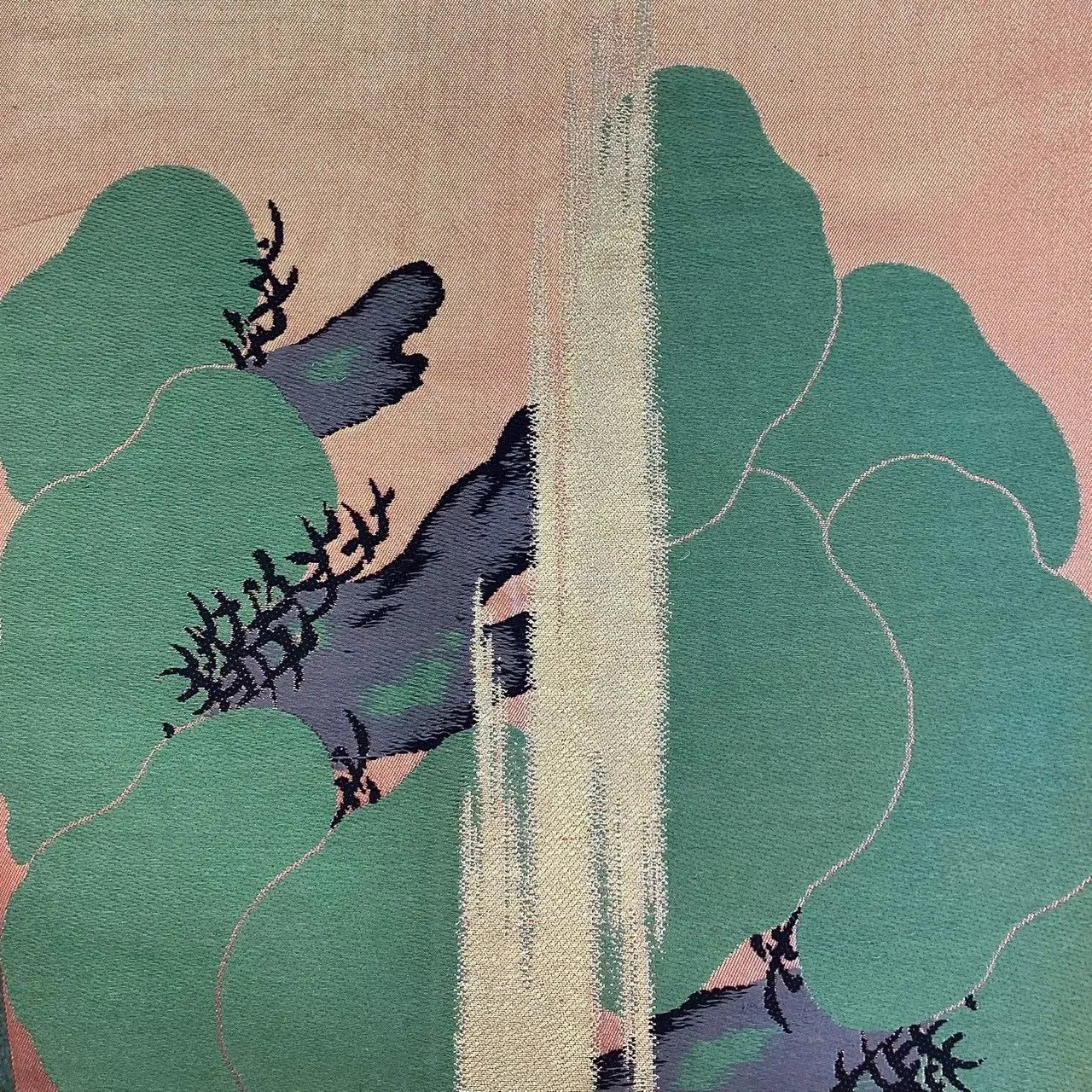 6687# Japanese Vintage Fukuro Obi Belt Kimono Fabric Silk Traditional Embroidery