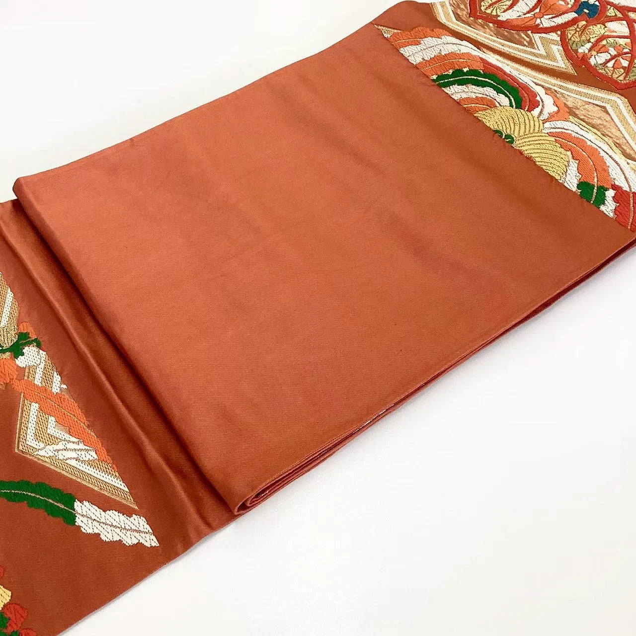 6689# Japanese Vintage Fukuro Obi Belt Kimono Fabric Silk Traditional Embroidery