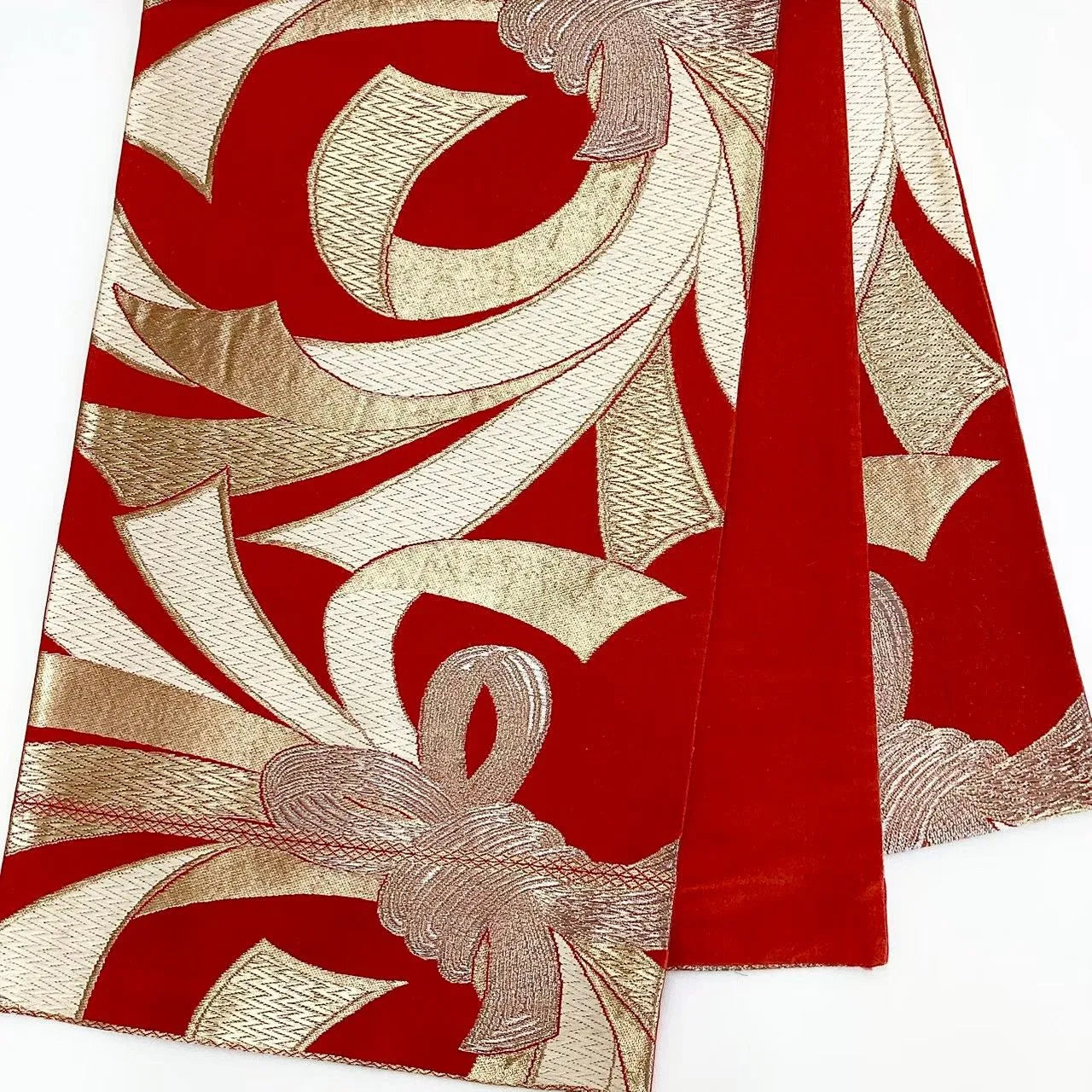 6691# Japanese Vintage Fukuro Obi Belt Kimono Fabric Silk Traditional