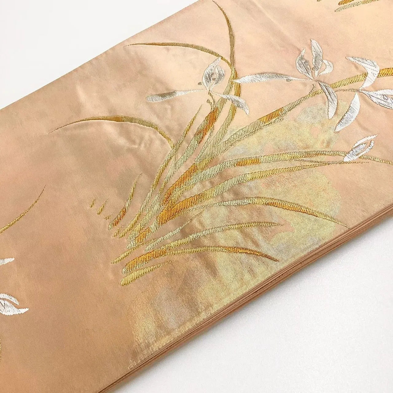 6697# Japanese Vintage Fukuro Obi Belt Kimono Fabric Silk Traditional Untailored