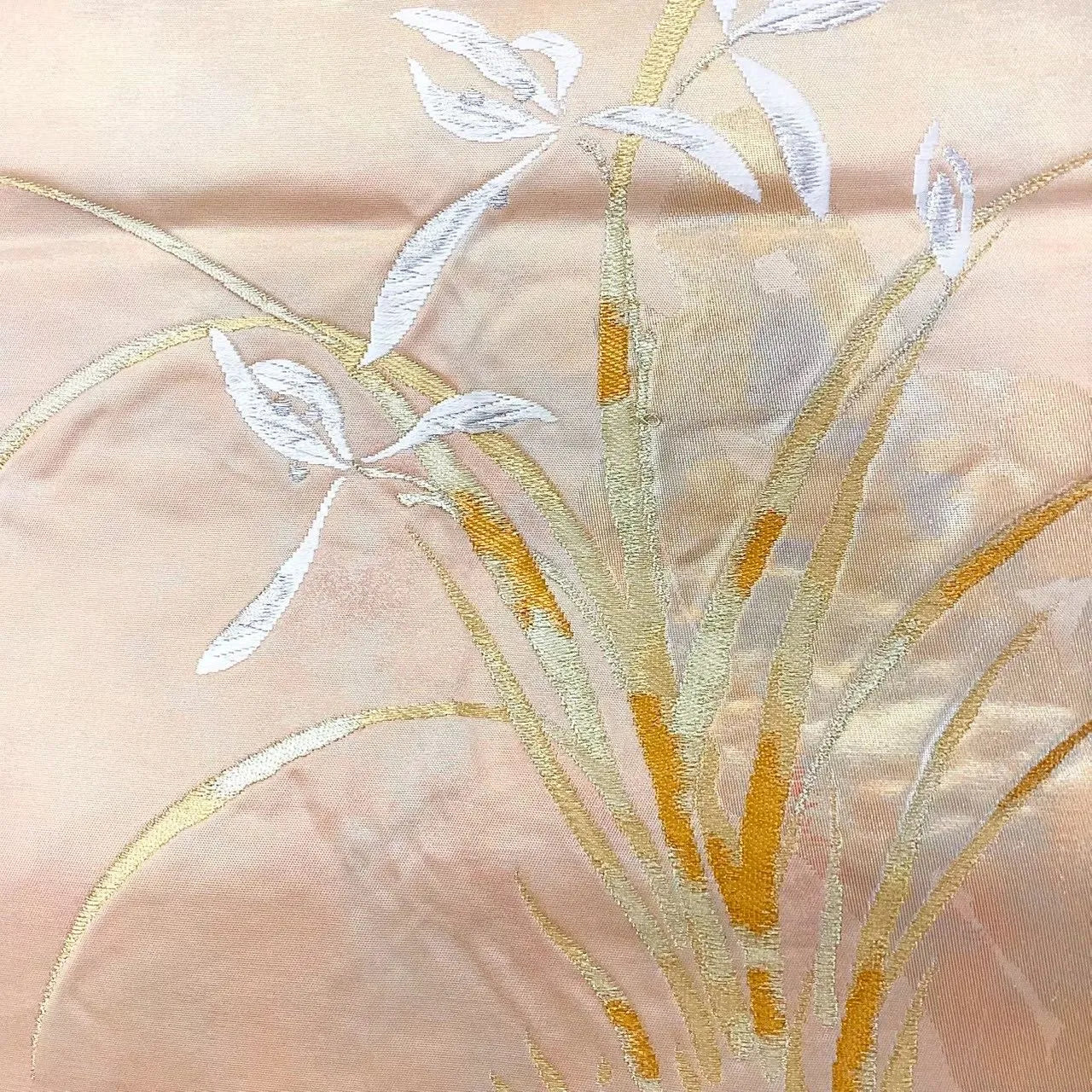 6697# Japanese Vintage Fukuro Obi Belt Kimono Fabric Silk Traditional Untailored