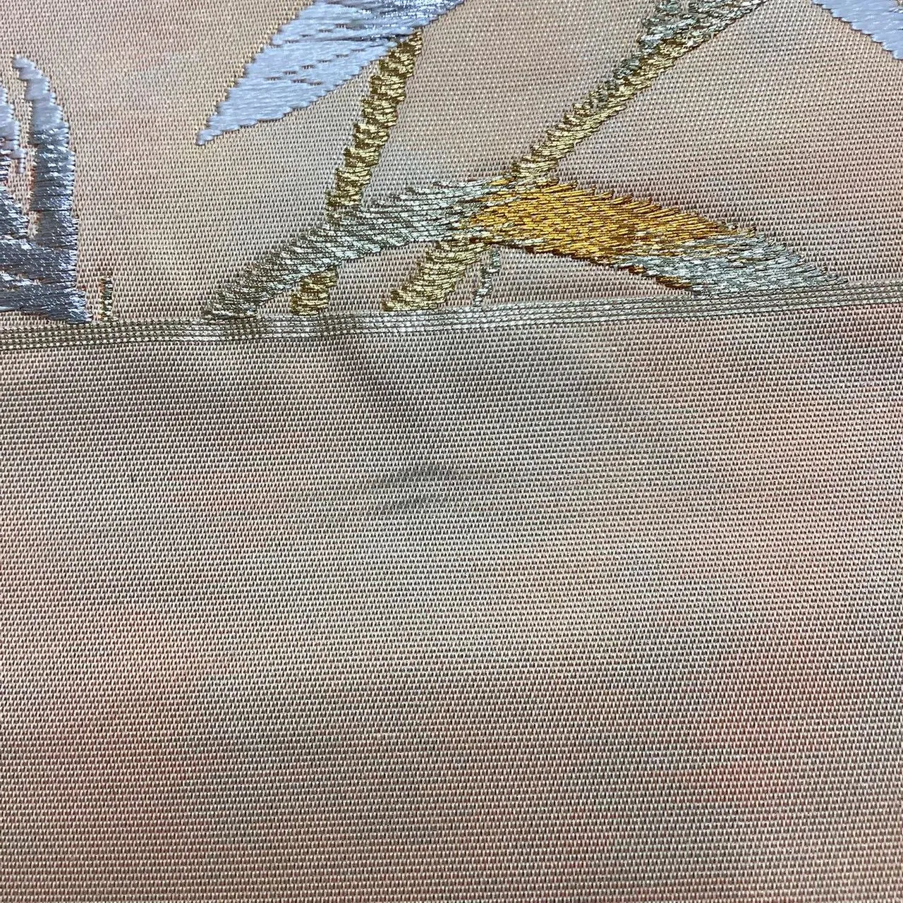 6697# Japanese Vintage Fukuro Obi Belt Kimono Fabric Silk Traditional Untailored