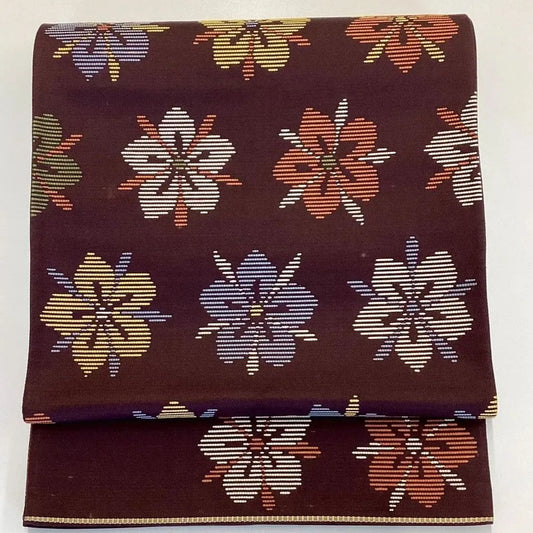 6682# Japanese Vintage Fukuro Obi Belt Kimono Fabric Silk Traditional