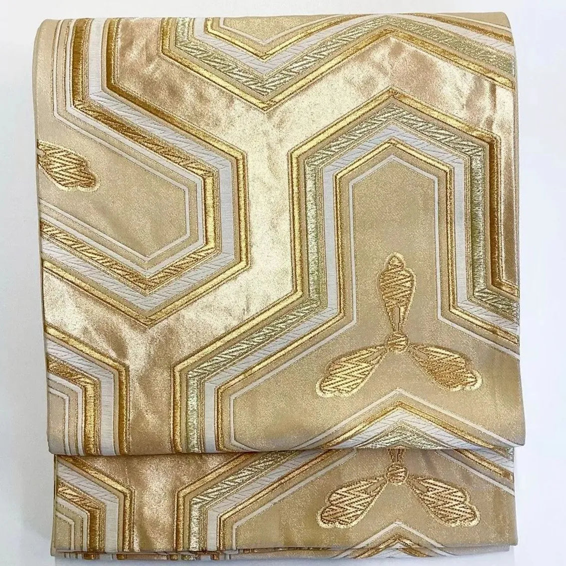 6686# Japanese Vintage Fukuro Obi Belt Kimono Fabric Silk Traditional