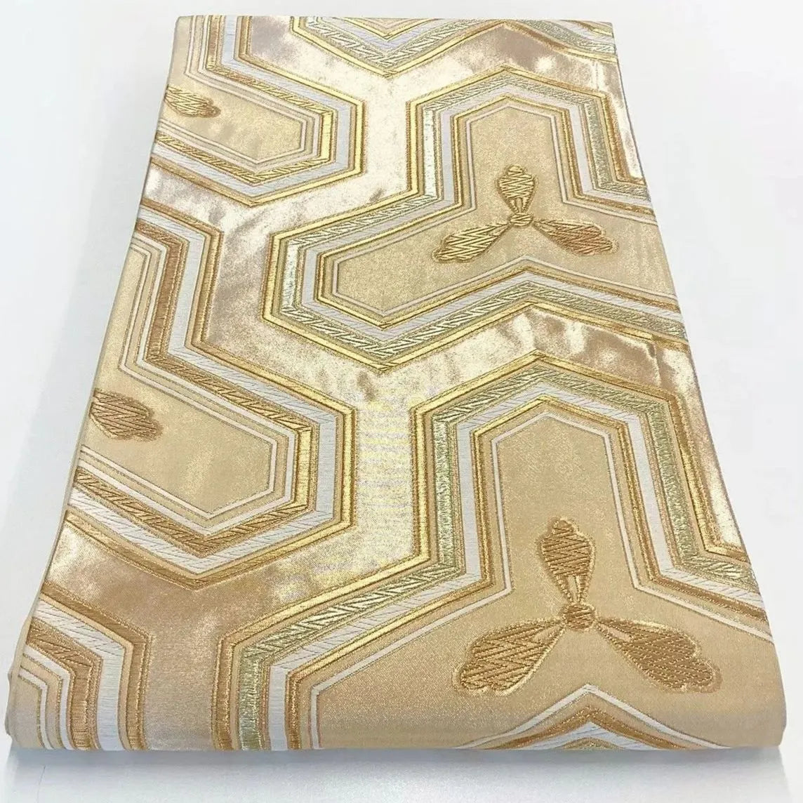 6686# Japanese Vintage Fukuro Obi Belt Kimono Fabric Silk Traditional