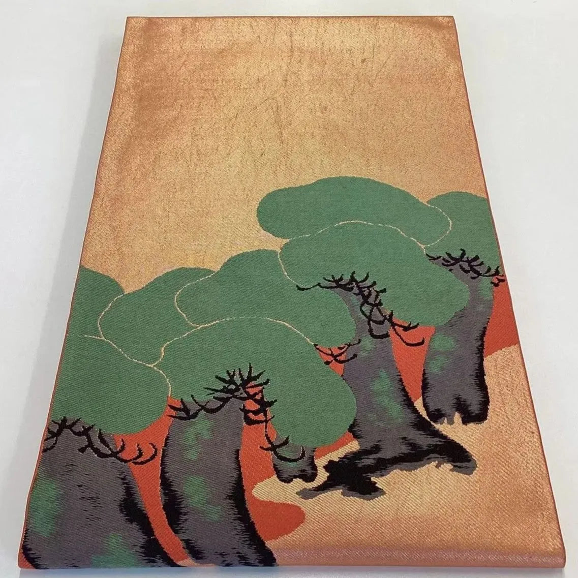 6687# Japanese Vintage Fukuro Obi Belt Kimono Fabric Silk Traditional Embroidery