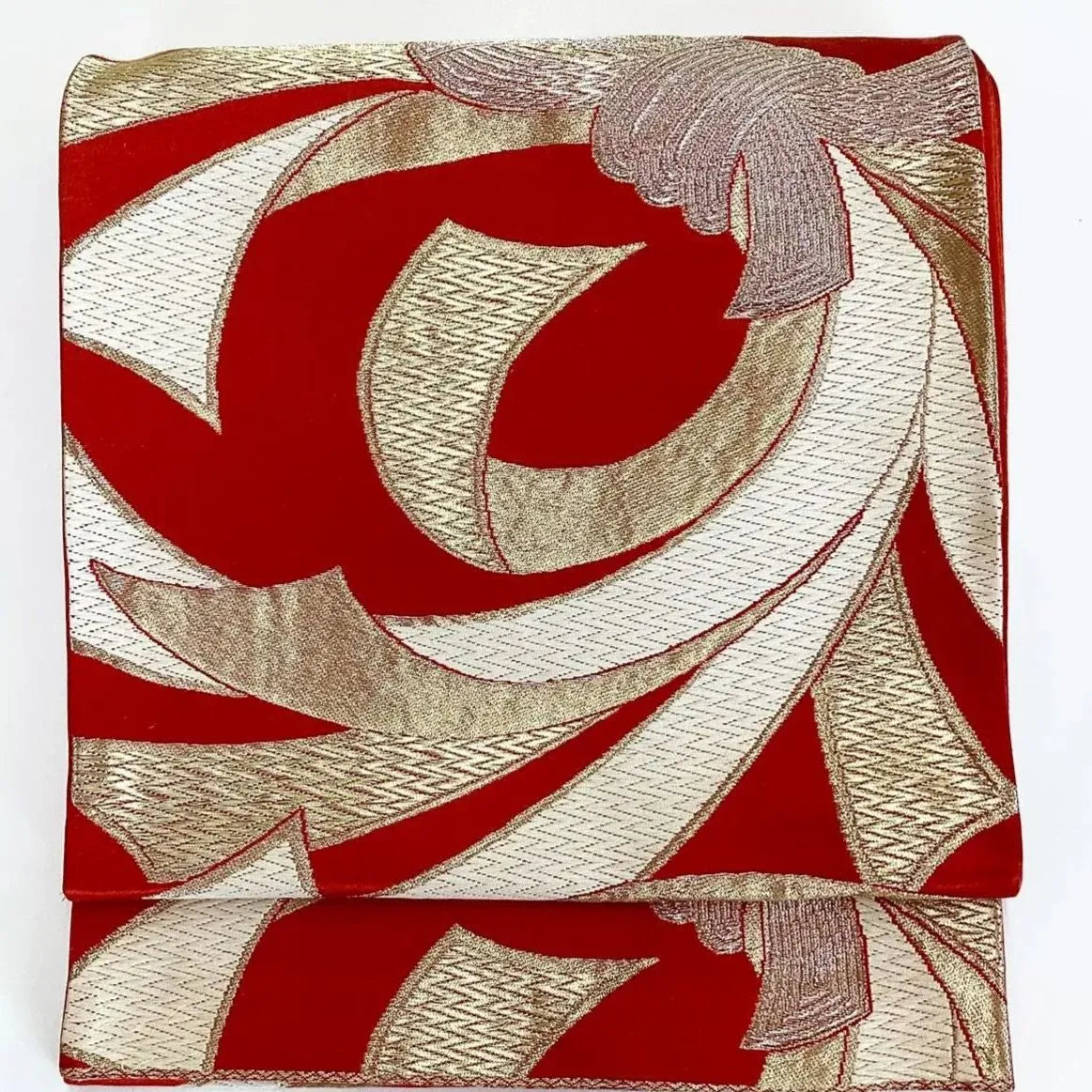 6691# Japanese Vintage Fukuro Obi Belt Kimono Fabric Silk Traditional