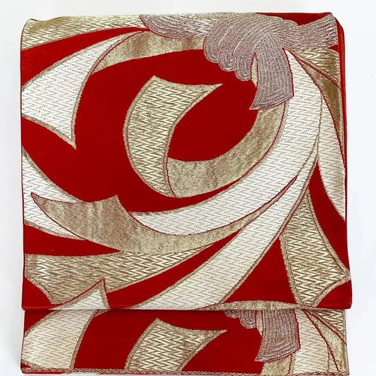 6691# Japanese Vintage Fukuro Obi Belt Kimono Fabric Silk Traditional