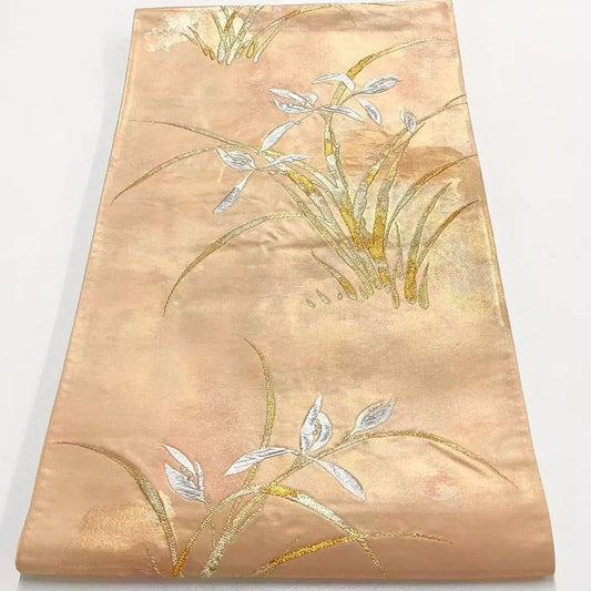 6697# Japanese Vintage Fukuro Obi Belt Kimono Fabric Silk Traditional Untailored