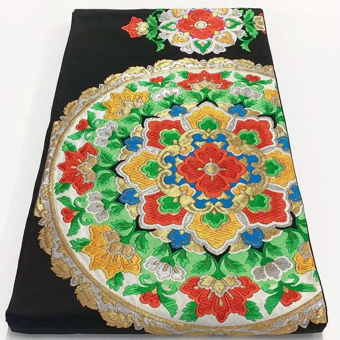 6701# Japanese Vintage Fukuro Obi Belt Kimono Fabric Silk Traditional Embroidery　