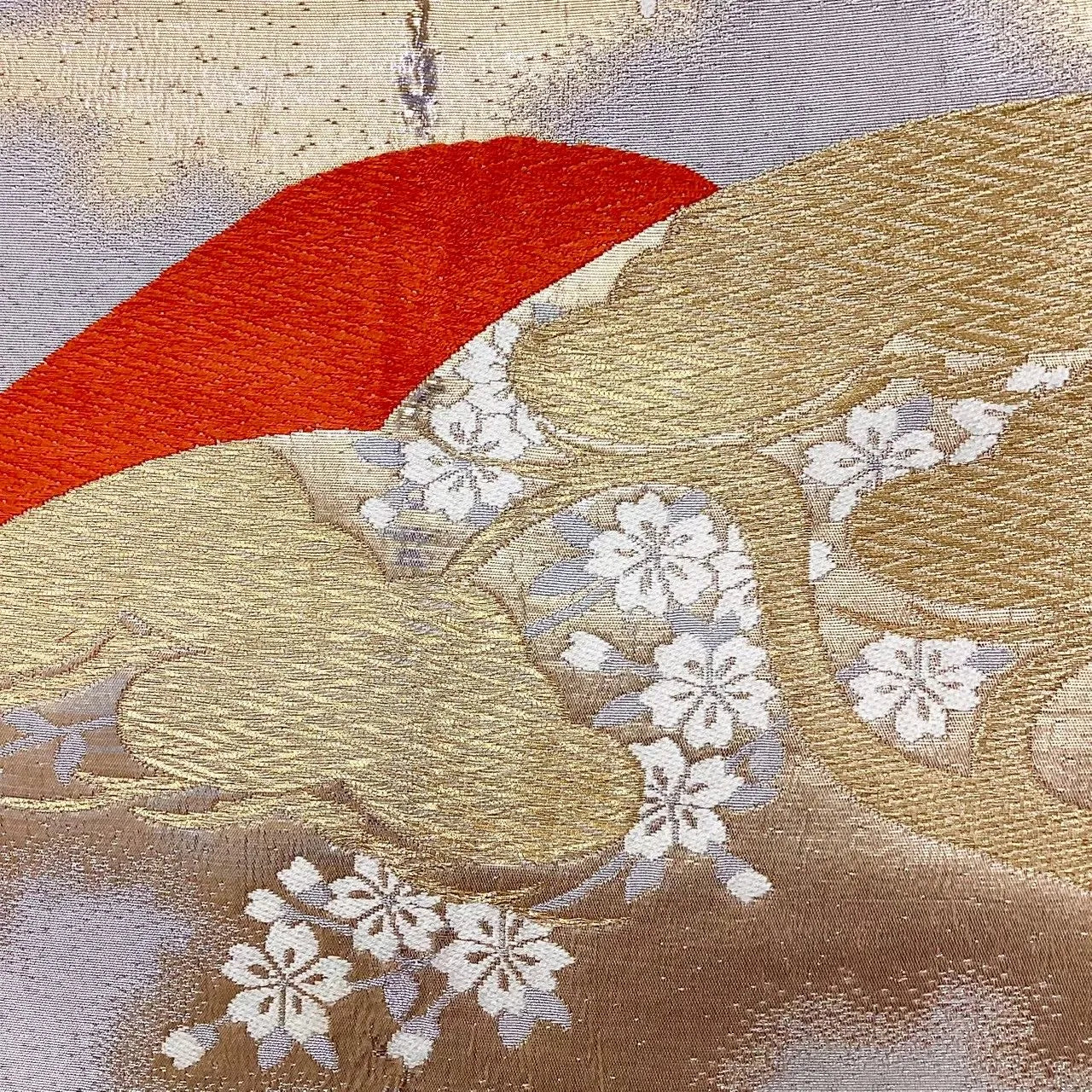 6703# Japanese Vintage Fukuro Obi Belt Kimono Fabric Silk Traditional