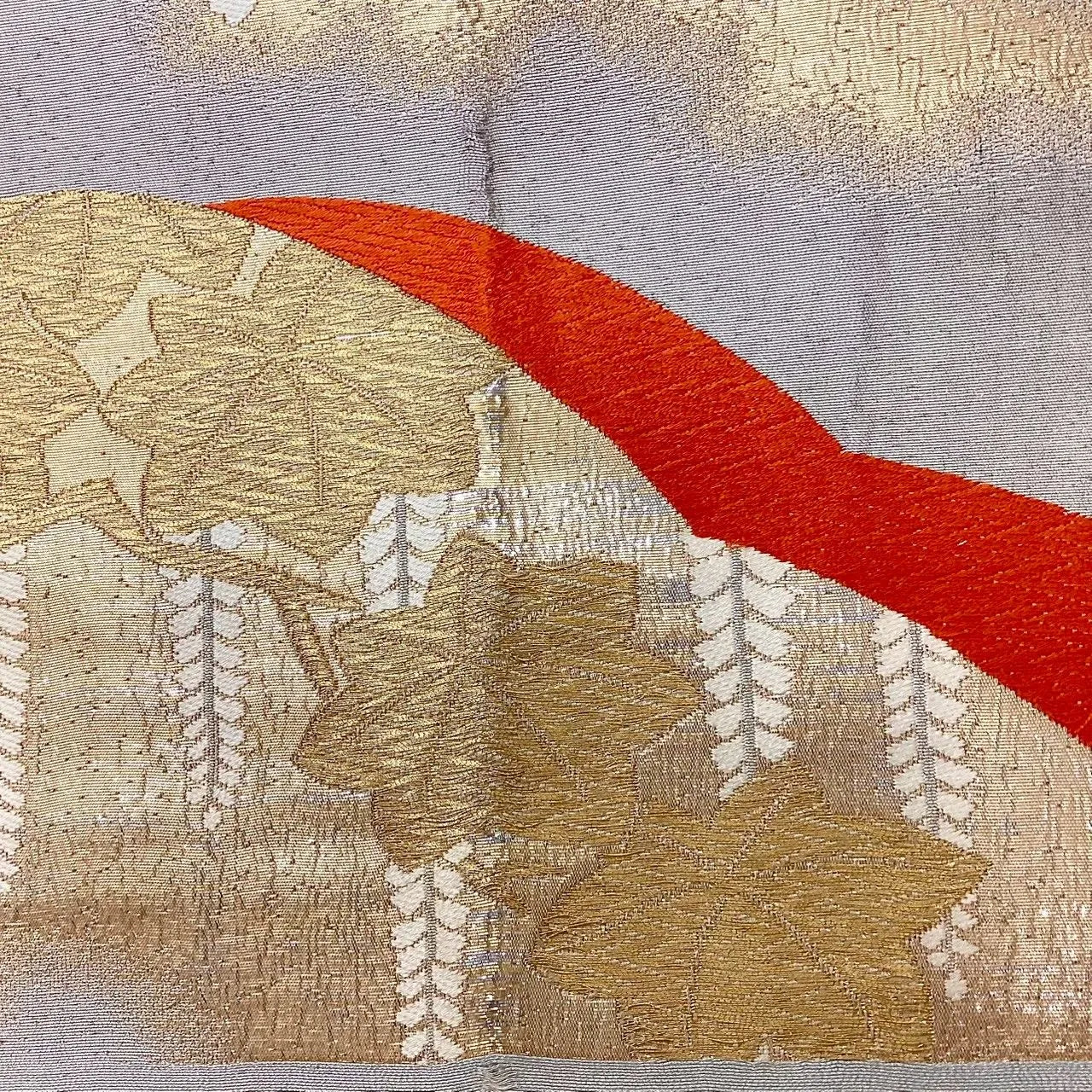 6703# Japanese Vintage Fukuro Obi Belt Kimono Fabric Silk Traditional