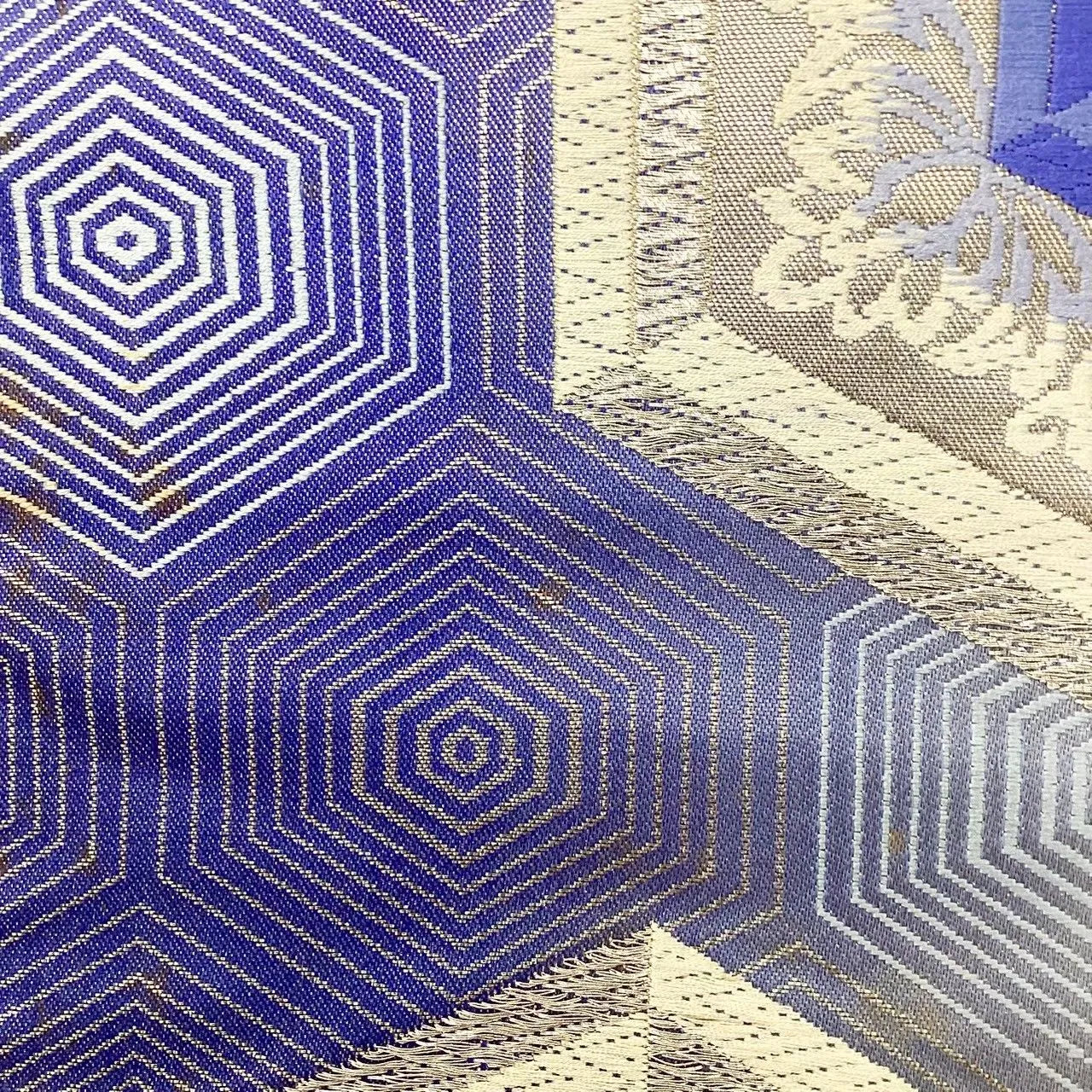 6704# Japanese Vintage Fukuro Obi Belt Kimono Fabric Silk Traditional