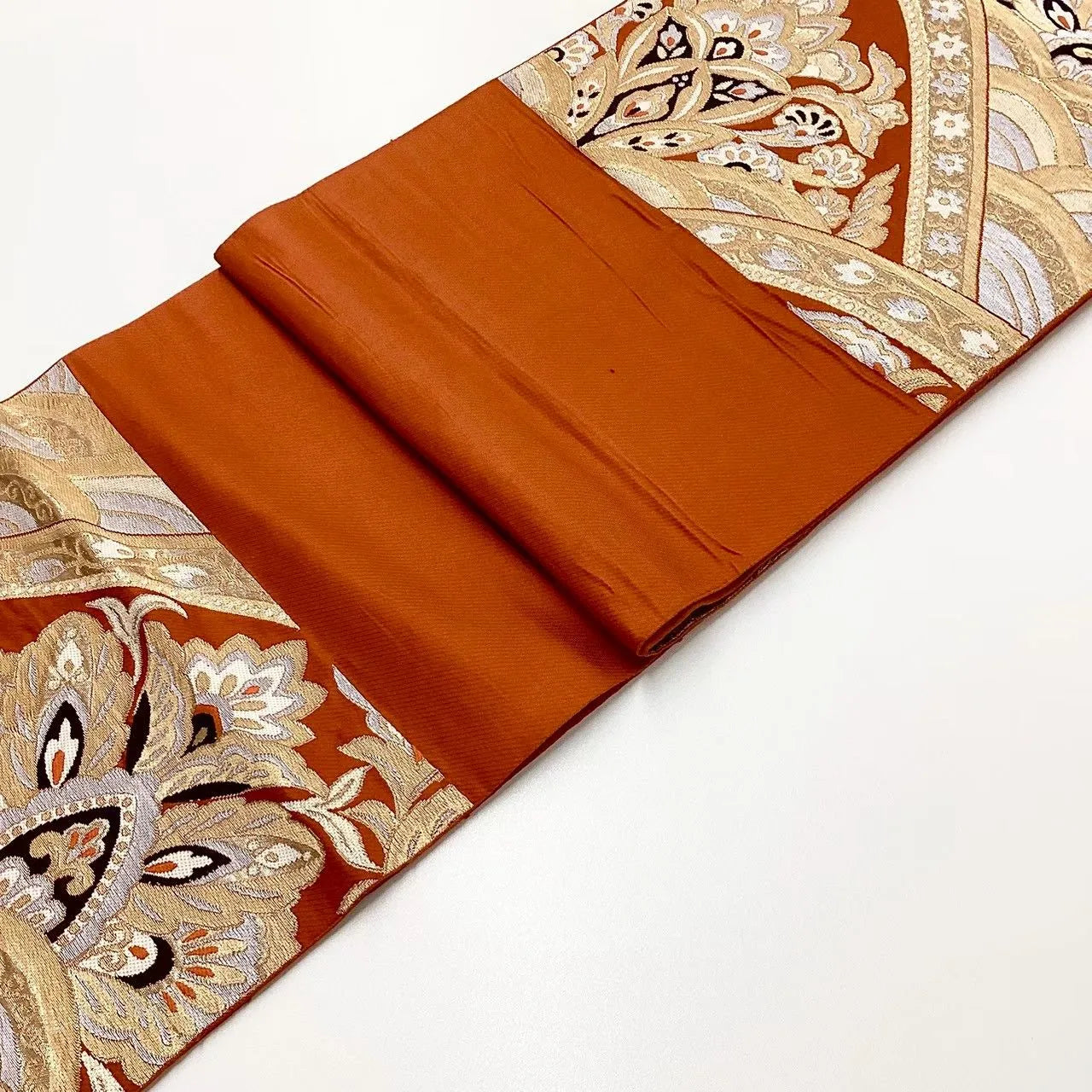 6714# Japanese Vintage Fukuro Obi Belt Kimono Fabric Silk Traditional