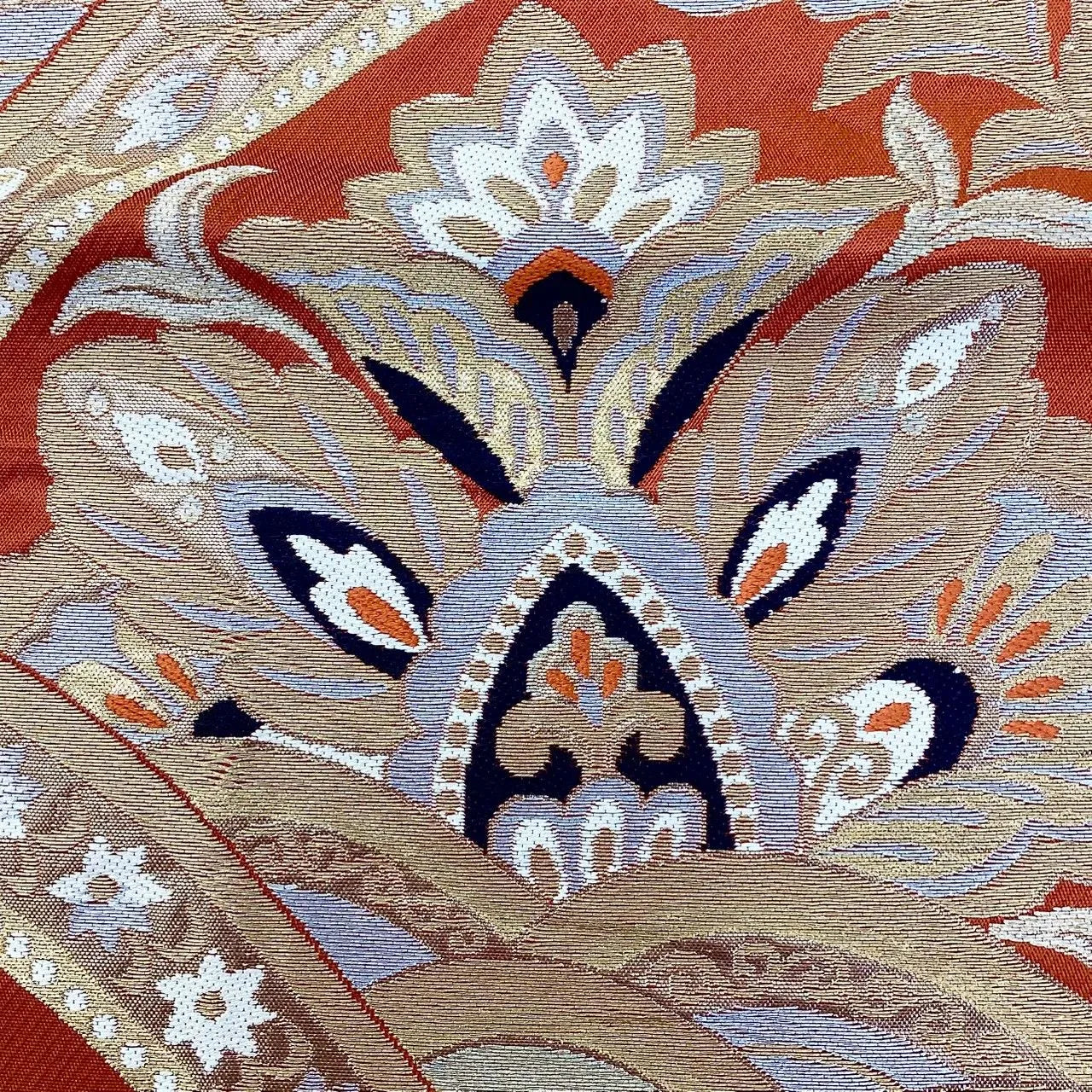 6714# Japanese Vintage Fukuro Obi Belt Kimono Fabric Silk Traditional