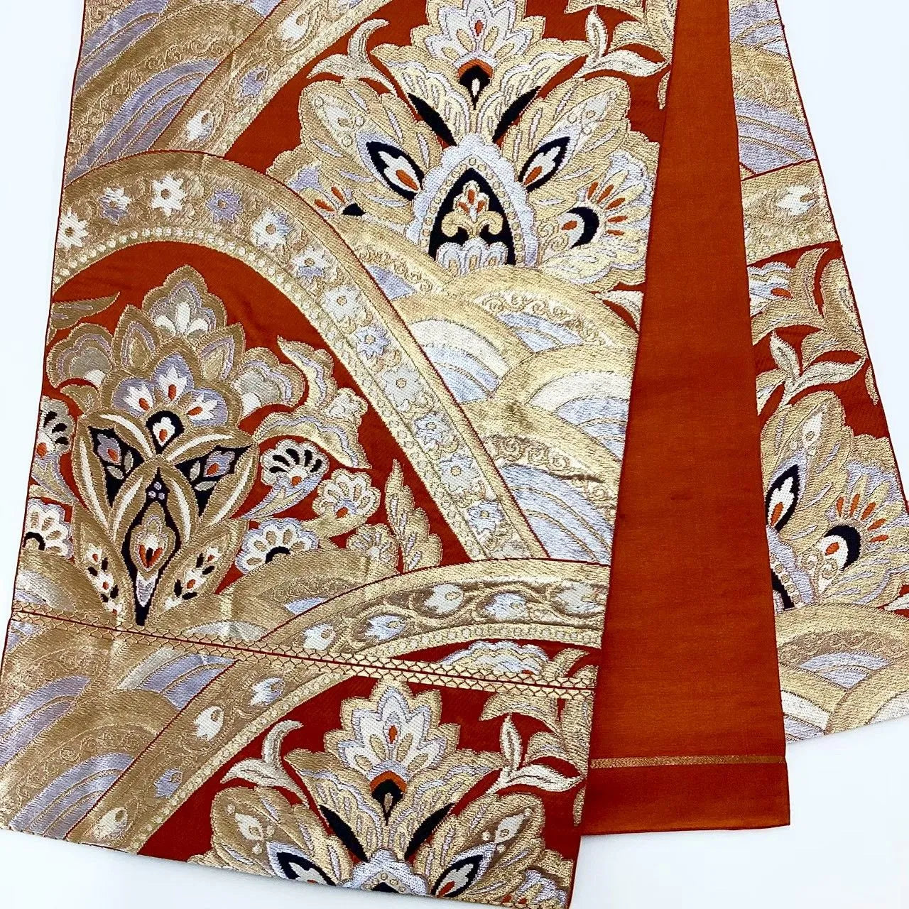 6714# Japanese Vintage Fukuro Obi Belt Kimono Fabric Silk Traditional