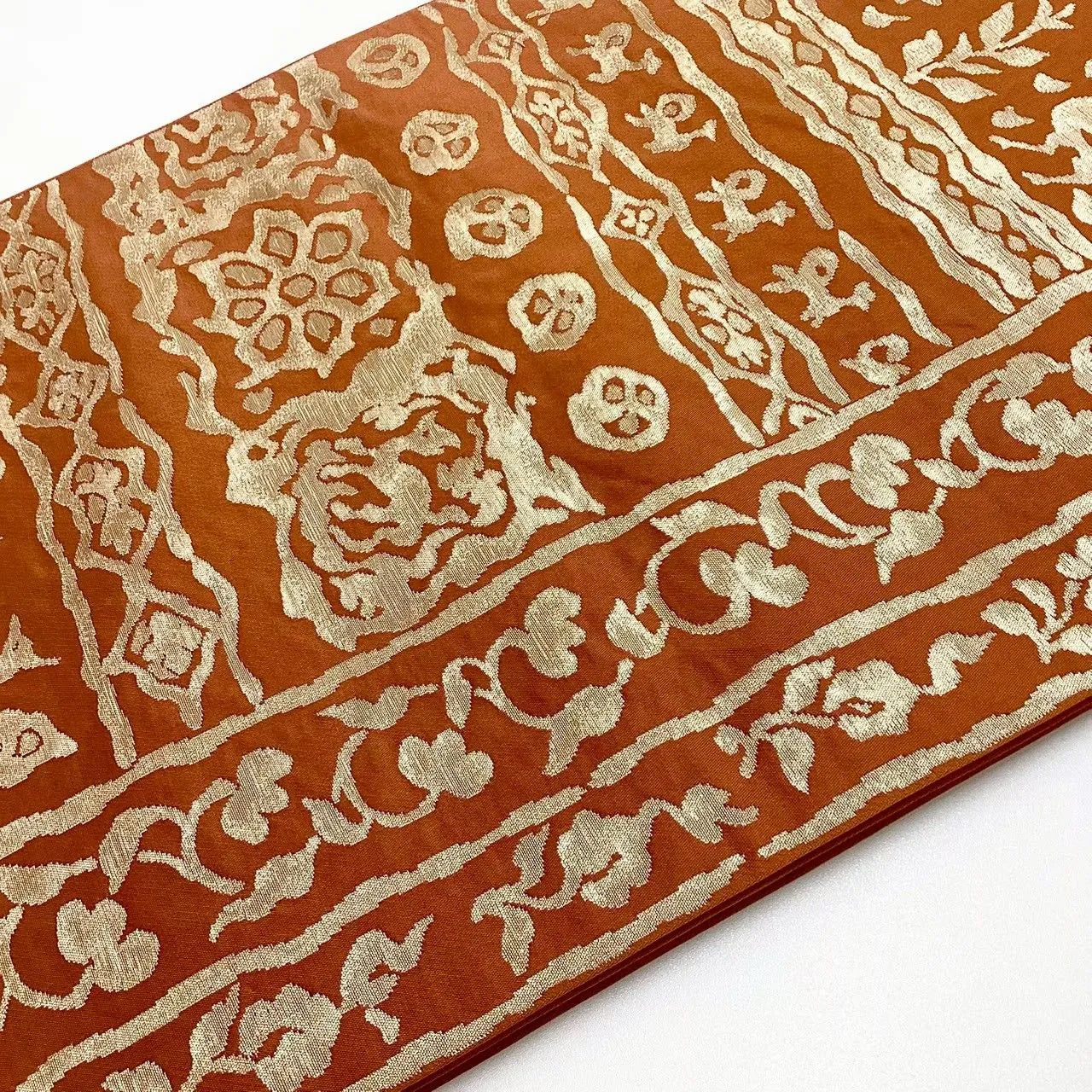 6715# Japanese Vintage Fukuro Obi Belt Kimono Fabric Silk Traditional