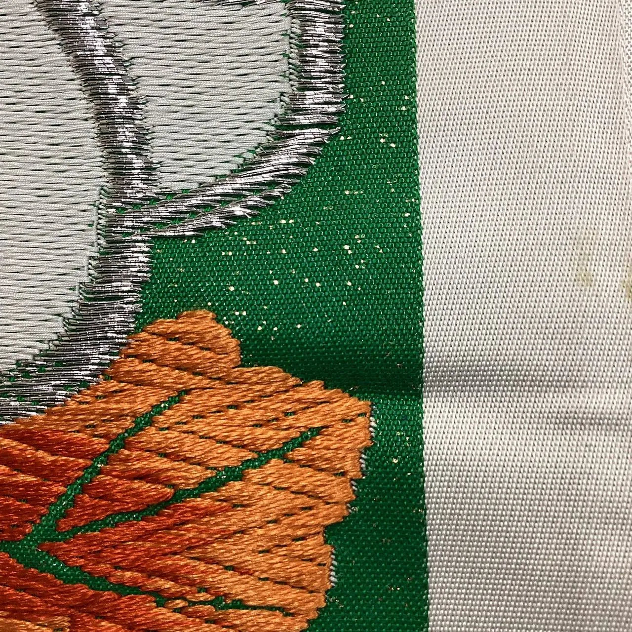 6720# Japanese Vintage Fukuro Obi Belt Kimono Fabric Silk Traditional Embroidery