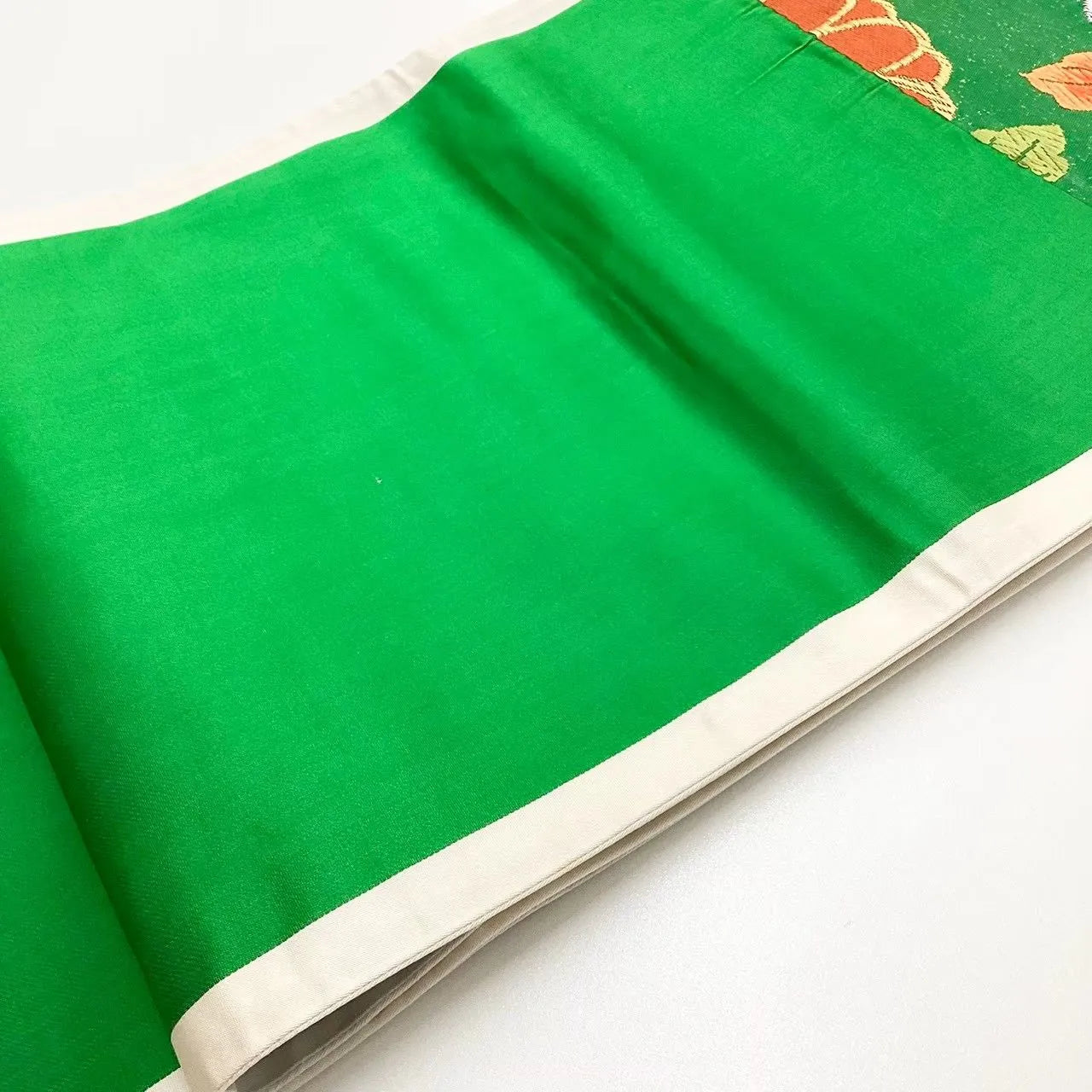 6720# Japanese Vintage Fukuro Obi Belt Kimono Fabric Silk Traditional Embroidery
