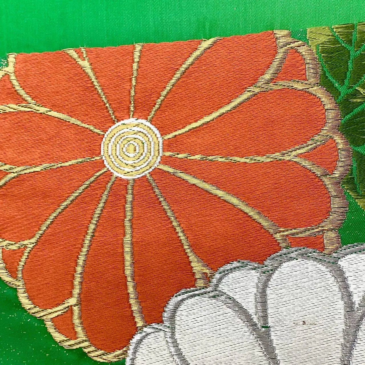 6720# Japanese Vintage Fukuro Obi Belt Kimono Fabric Silk Traditional Embroidery