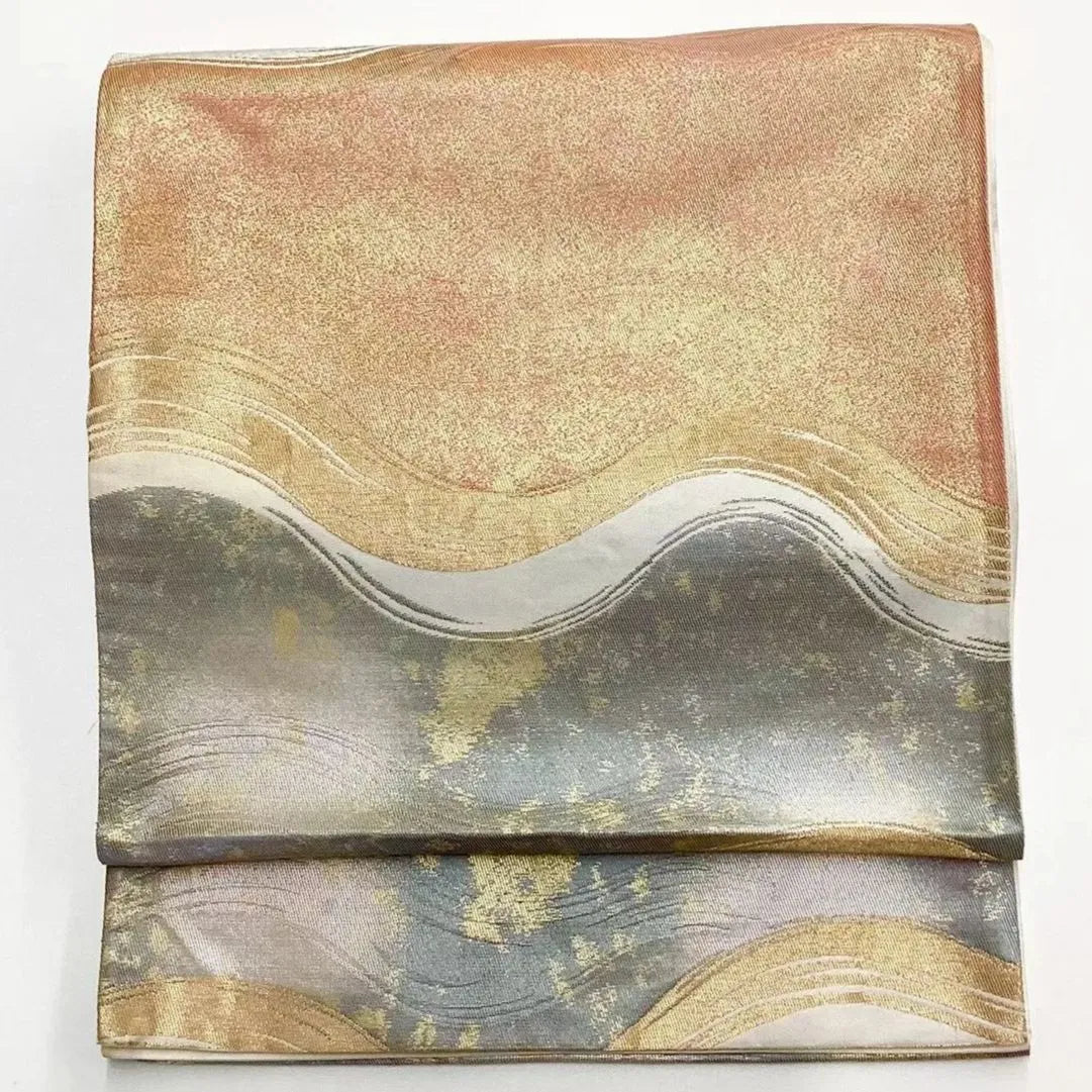 6706# Japanese Vintage Fukuro Obi Belt Kimono Fabric Silk Traditional