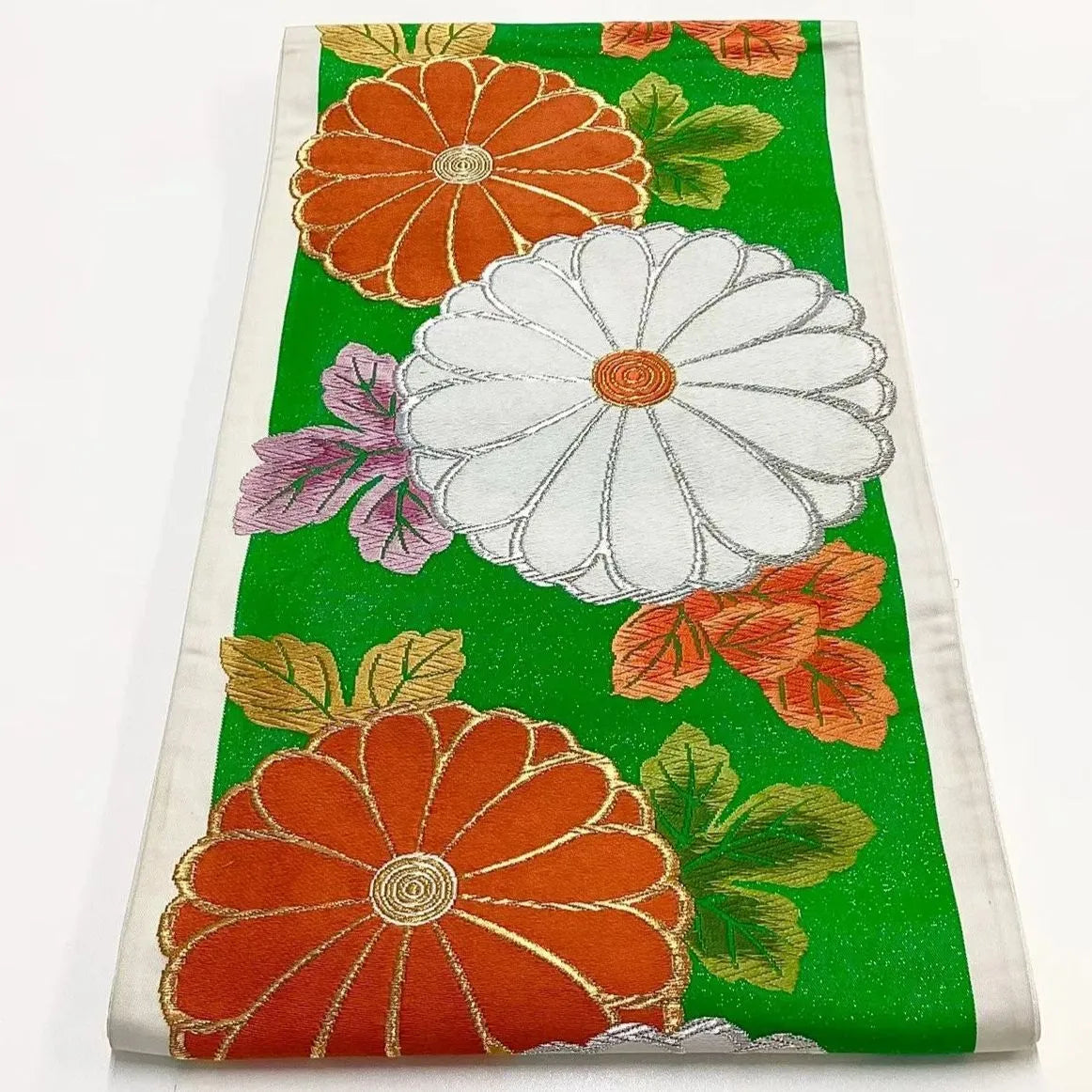 6720# Japanese Vintage Fukuro Obi Belt Kimono Fabric Silk Traditional Embroidery