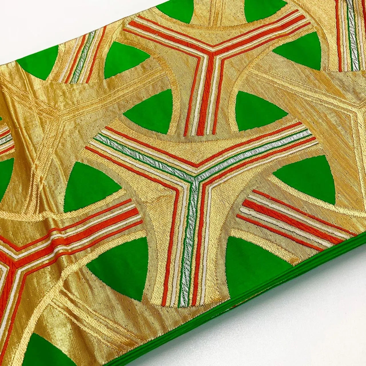 6723# Japanese Vintage Fukuro Obi Belt Kimono Fabric Silk Traditional 　