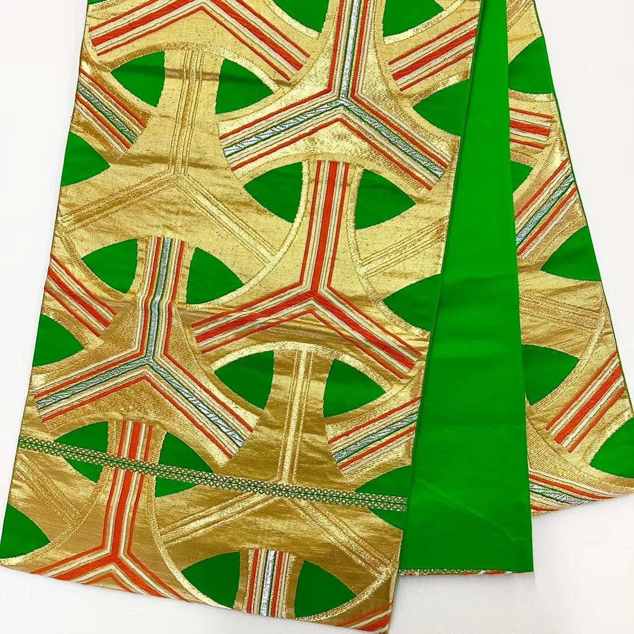 6723# Japanese Vintage Fukuro Obi Belt Kimono Fabric Silk Traditional 　