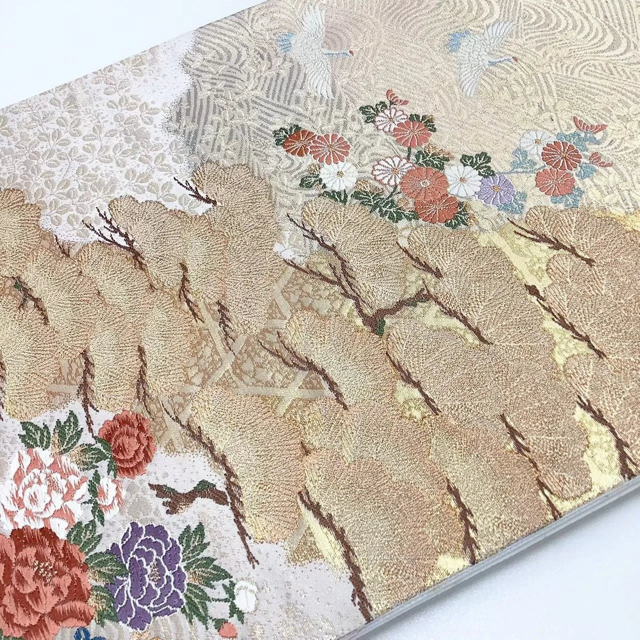 6725# Japanese Vintage Fukuro Obi Belt Kimono Fabric Silk Traditional