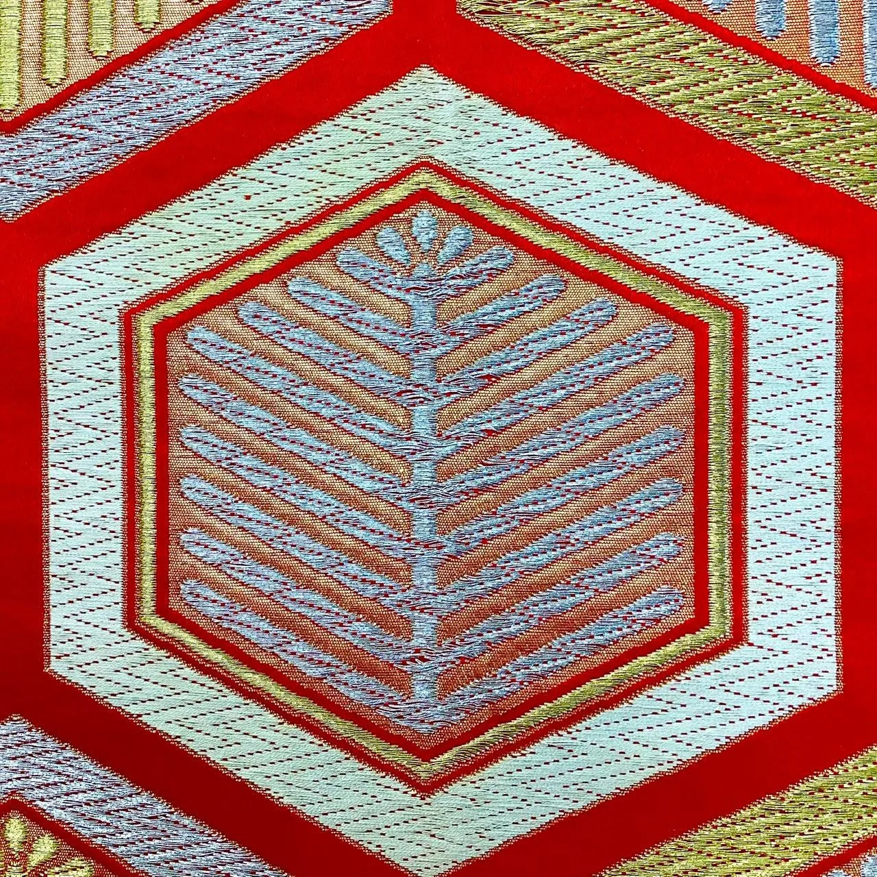 6726# Japanese Vintage Fukuro Obi Belt Kimono Fabric Silk Traditional