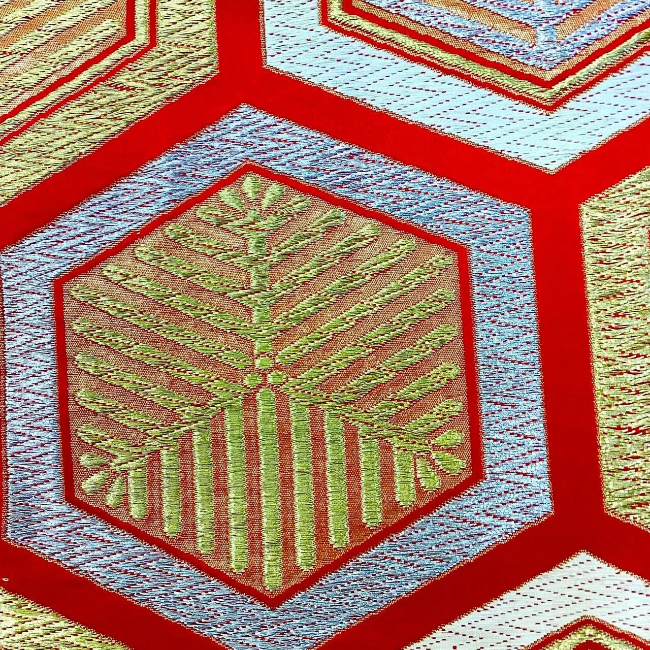 6726# Japanese Vintage Fukuro Obi Belt Kimono Fabric Silk Traditional