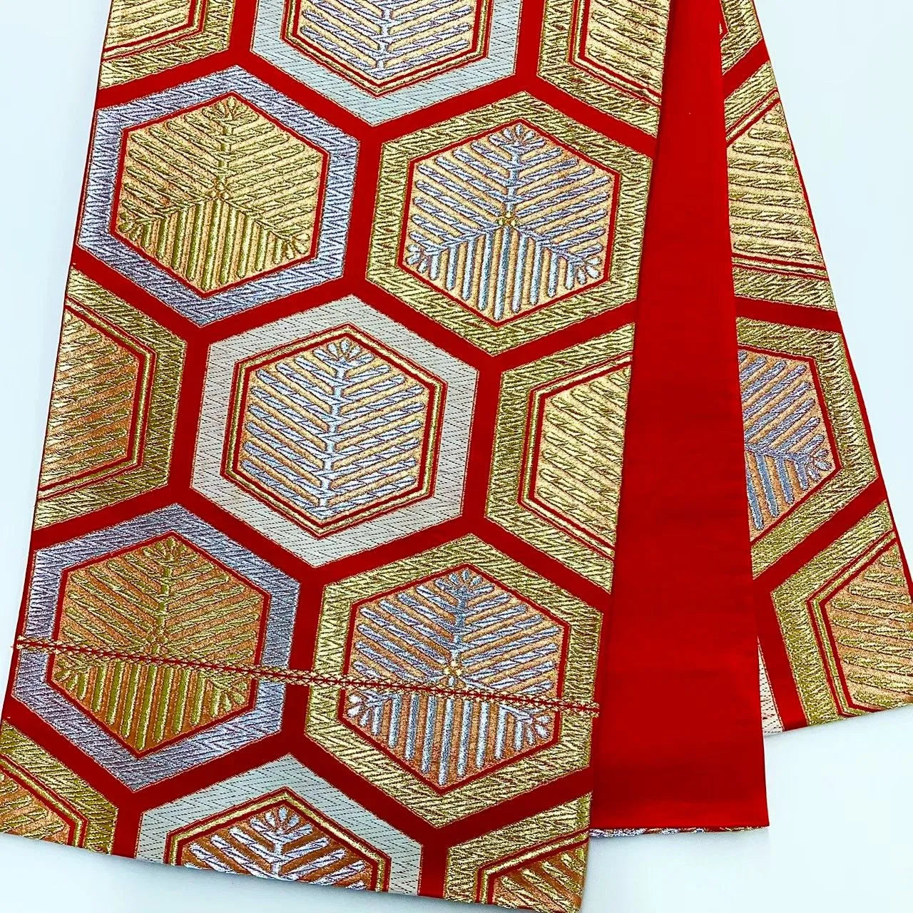 6726# Japanese Vintage Fukuro Obi Belt Kimono Fabric Silk Traditional