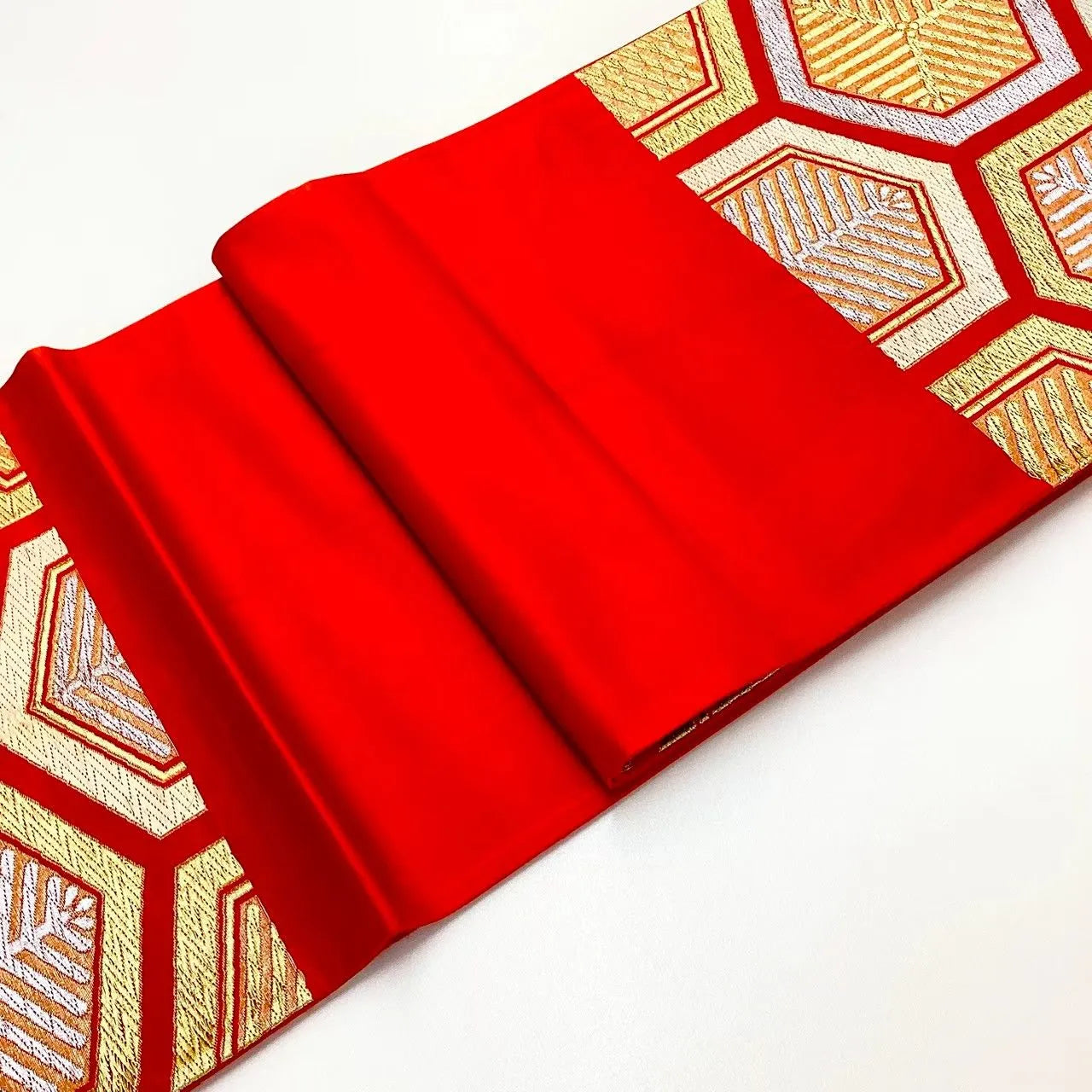 6726# Japanese Vintage Fukuro Obi Belt Kimono Fabric Silk Traditional