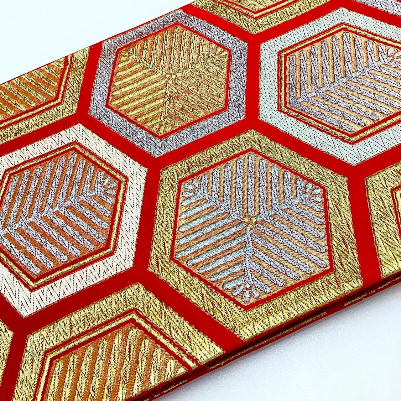 6726# Japanese Vintage Fukuro Obi Belt Kimono Fabric Silk Traditional