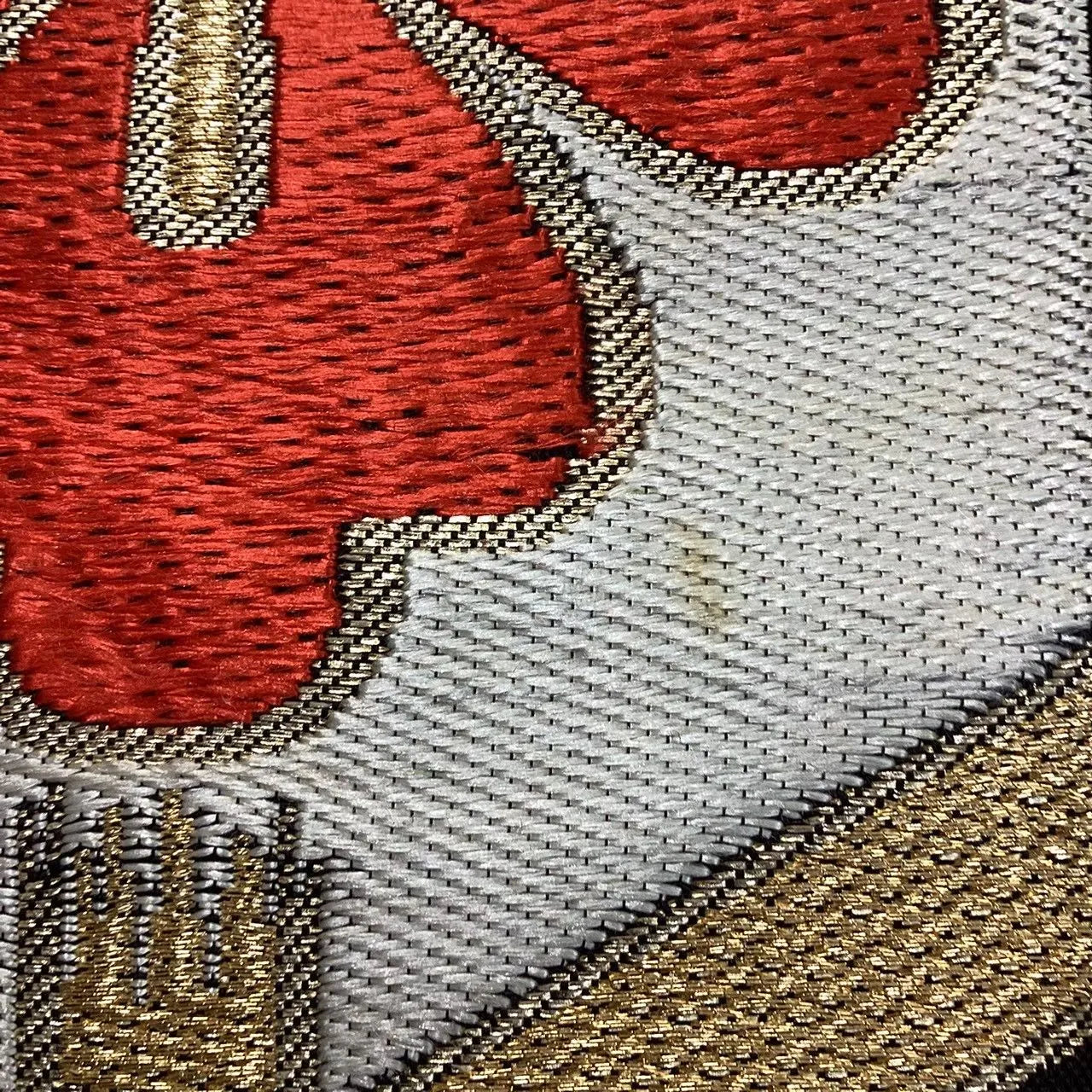 6727# Japanese Vintage Fukuro Obi Belt Kimono Fabric Silk Traditional Embroidery