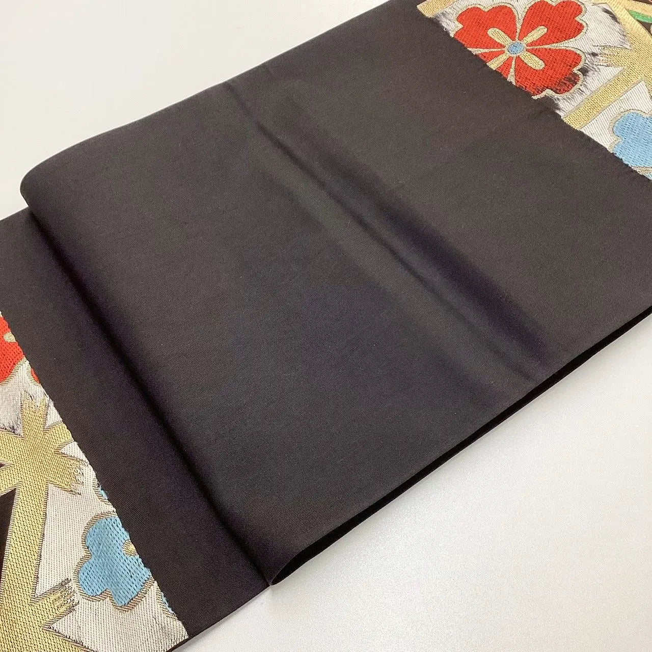 6727# Japanese Vintage Fukuro Obi Belt Kimono Fabric Silk Traditional Embroidery