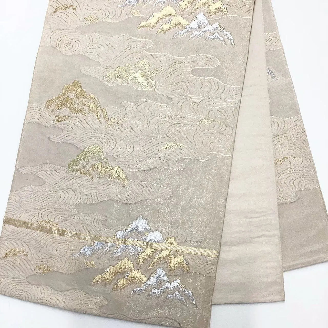 6729# Japanese Vintage Fukuro Obi Belt Kimono Fabric Silk Traditional