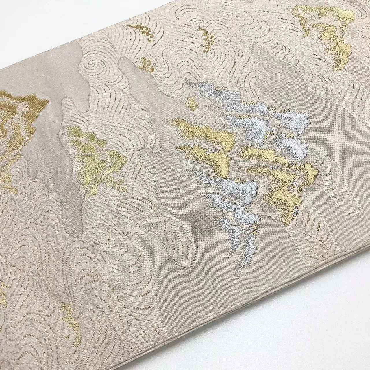 6729# Japanese Vintage Fukuro Obi Belt Kimono Fabric Silk Traditional