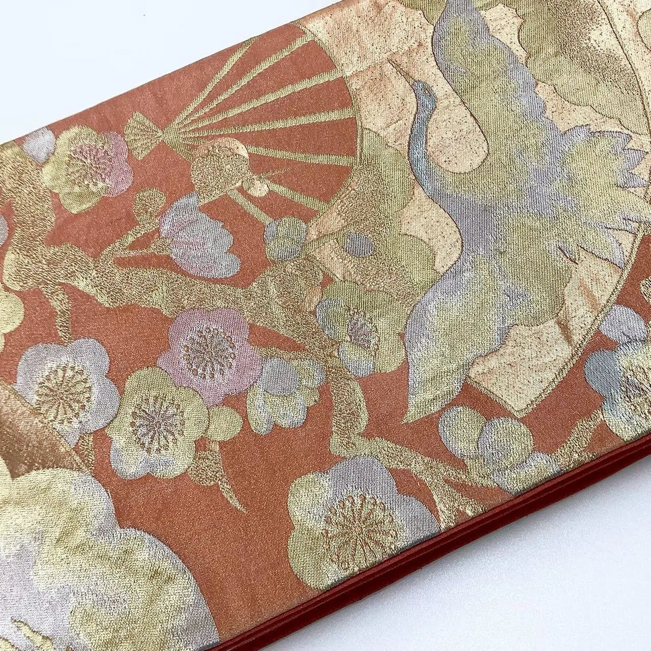 6735# Japanese Vintage Fukuro Obi Belt Kimono Fabric Silk Traditional
