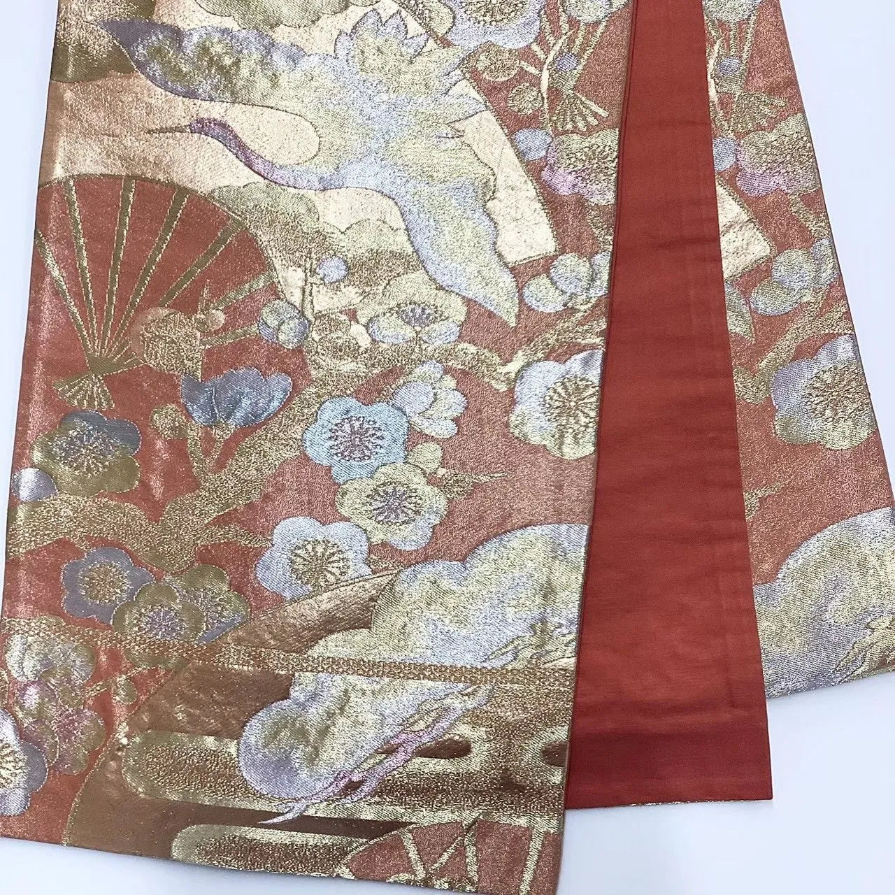 6735# Japanese Vintage Fukuro Obi Belt Kimono Fabric Silk Traditional