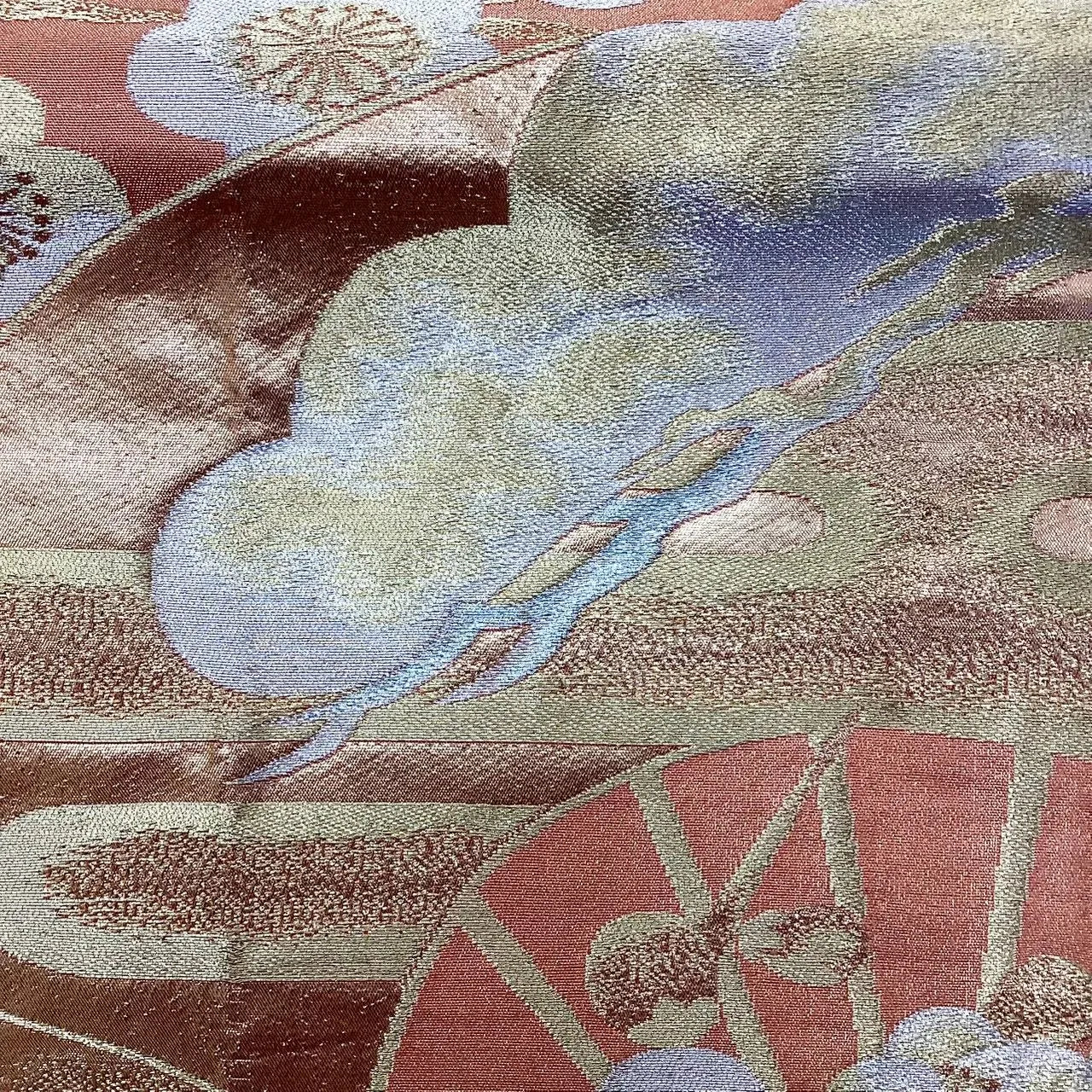 6735# Japanese Vintage Fukuro Obi Belt Kimono Fabric Silk Traditional