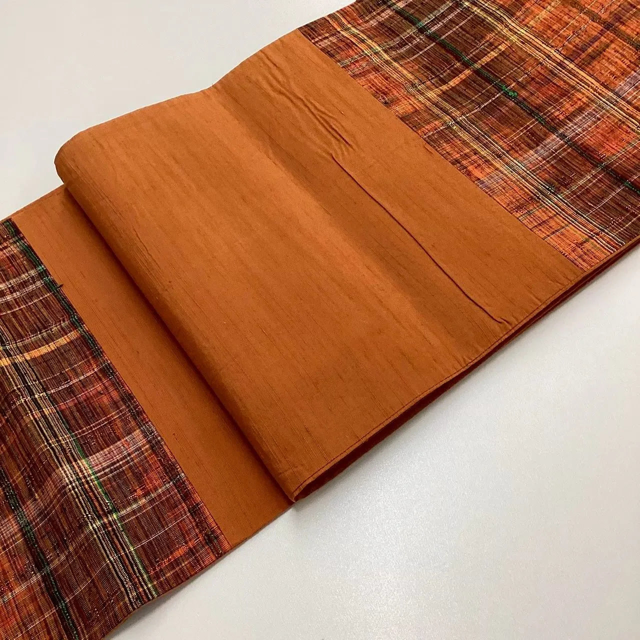 6737# Japanese Vintage Fukuro Obi Belt Kimono Pongee Fabric Silk Traditional