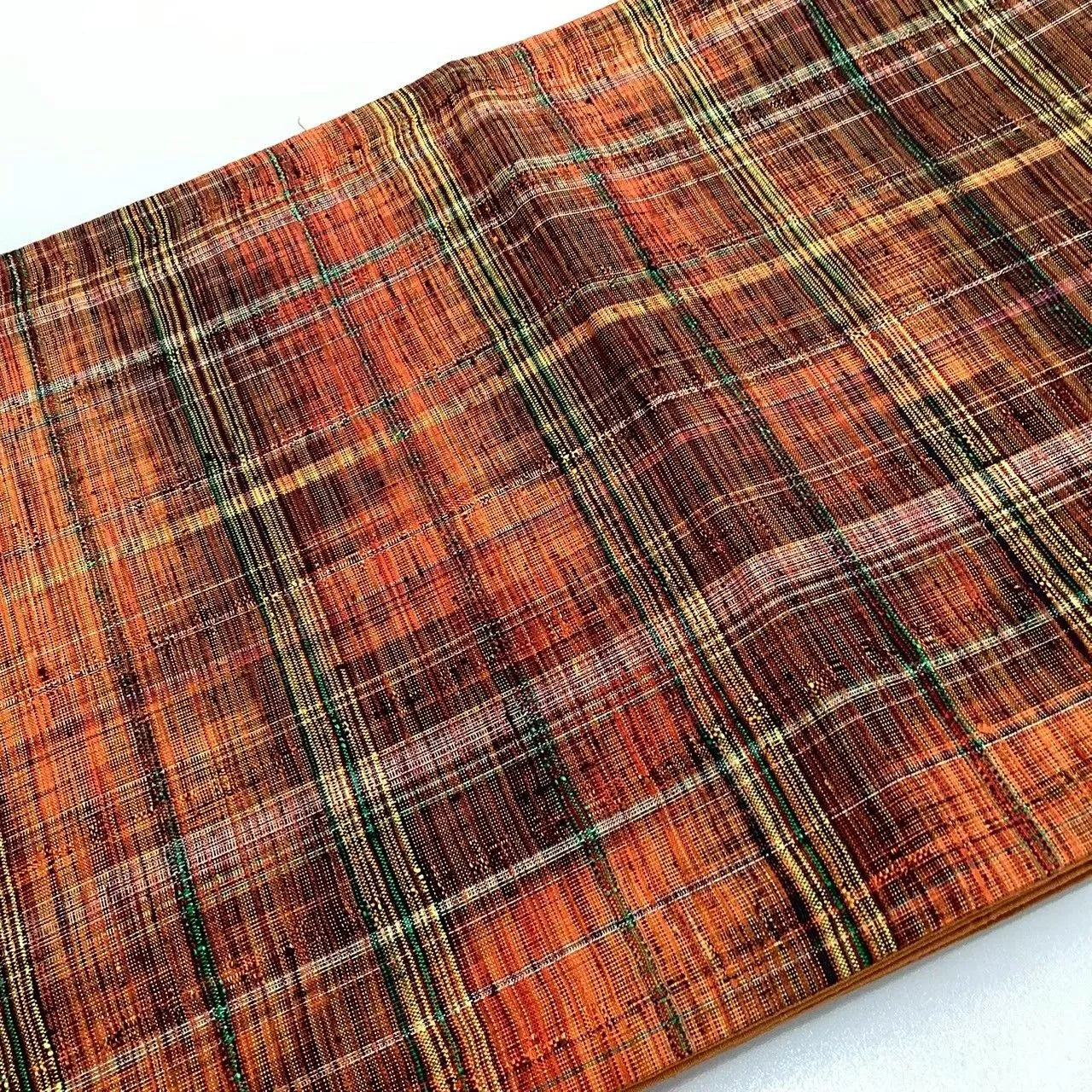 6737# Japanese Vintage Fukuro Obi Belt Kimono Pongee Fabric Silk Traditional