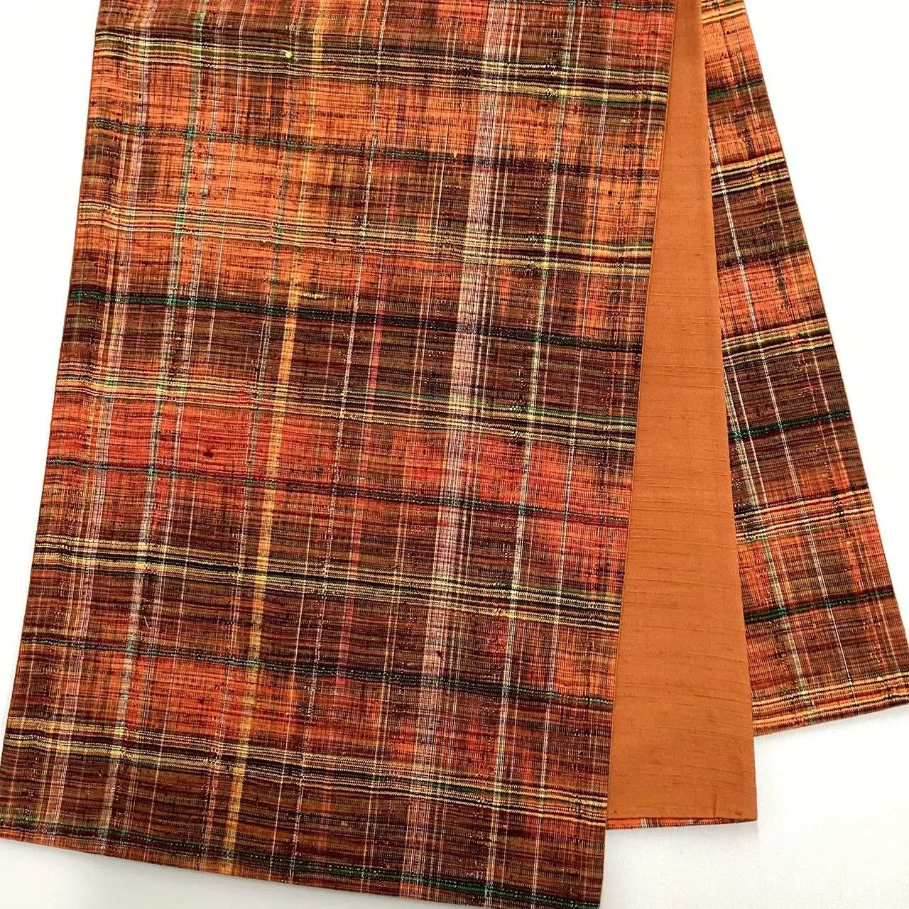 6737# Japanese Vintage Fukuro Obi Belt Kimono Pongee Fabric Silk Traditional