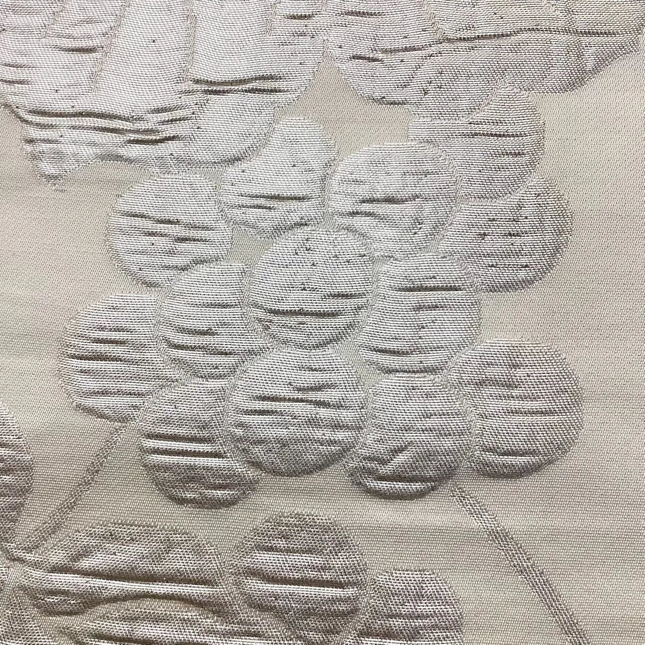 6738# Japanese Vintage Fukuro Obi Belt Kimono Fabric Silk Traditional Silver　