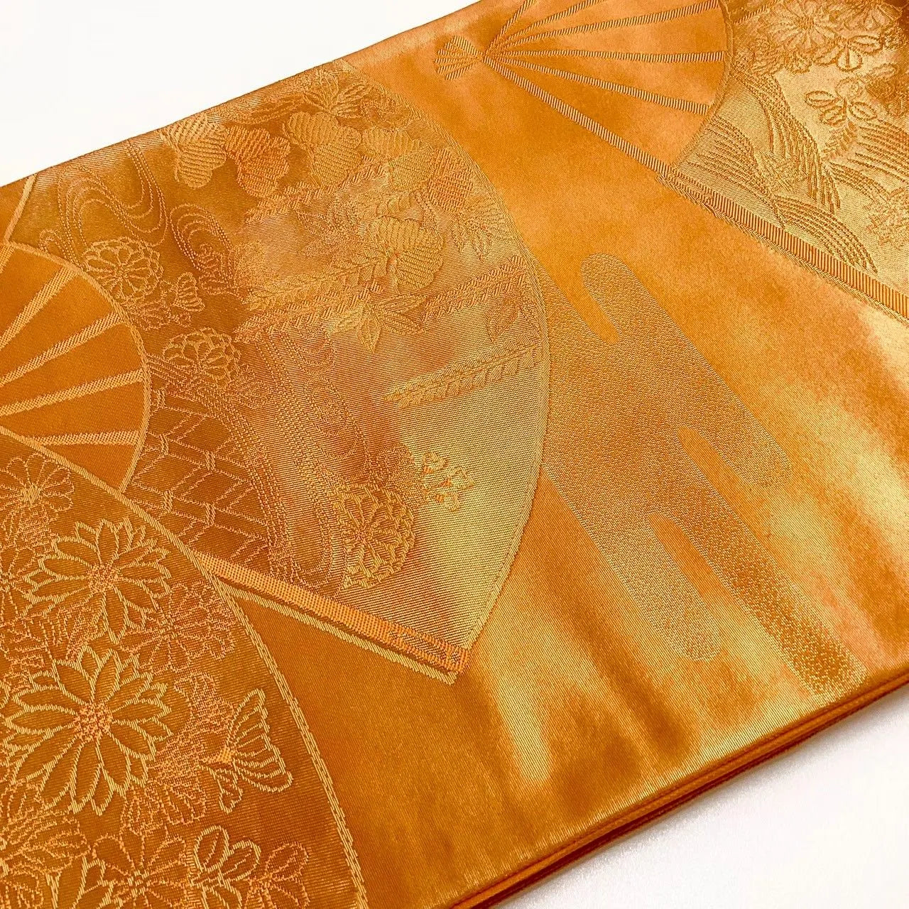 6742# Japanese Vintage Fukuro Obi Belt Kimono Fabric Silk Traditional