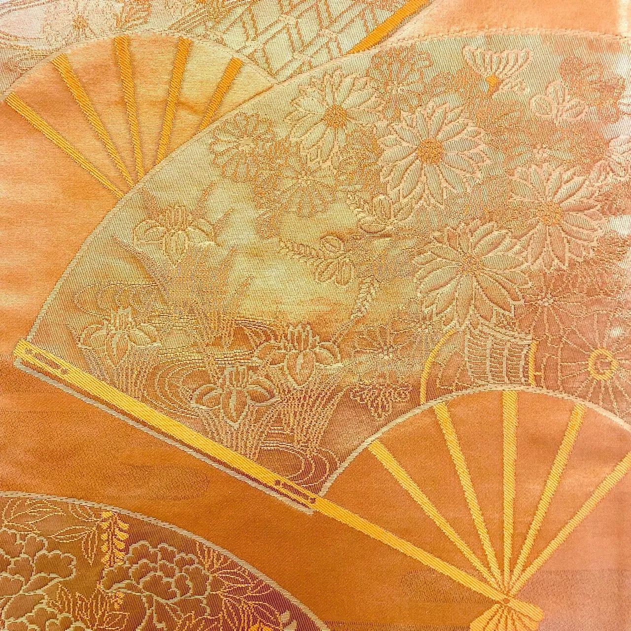 6742# Japanese Vintage Fukuro Obi Belt Kimono Fabric Silk Traditional